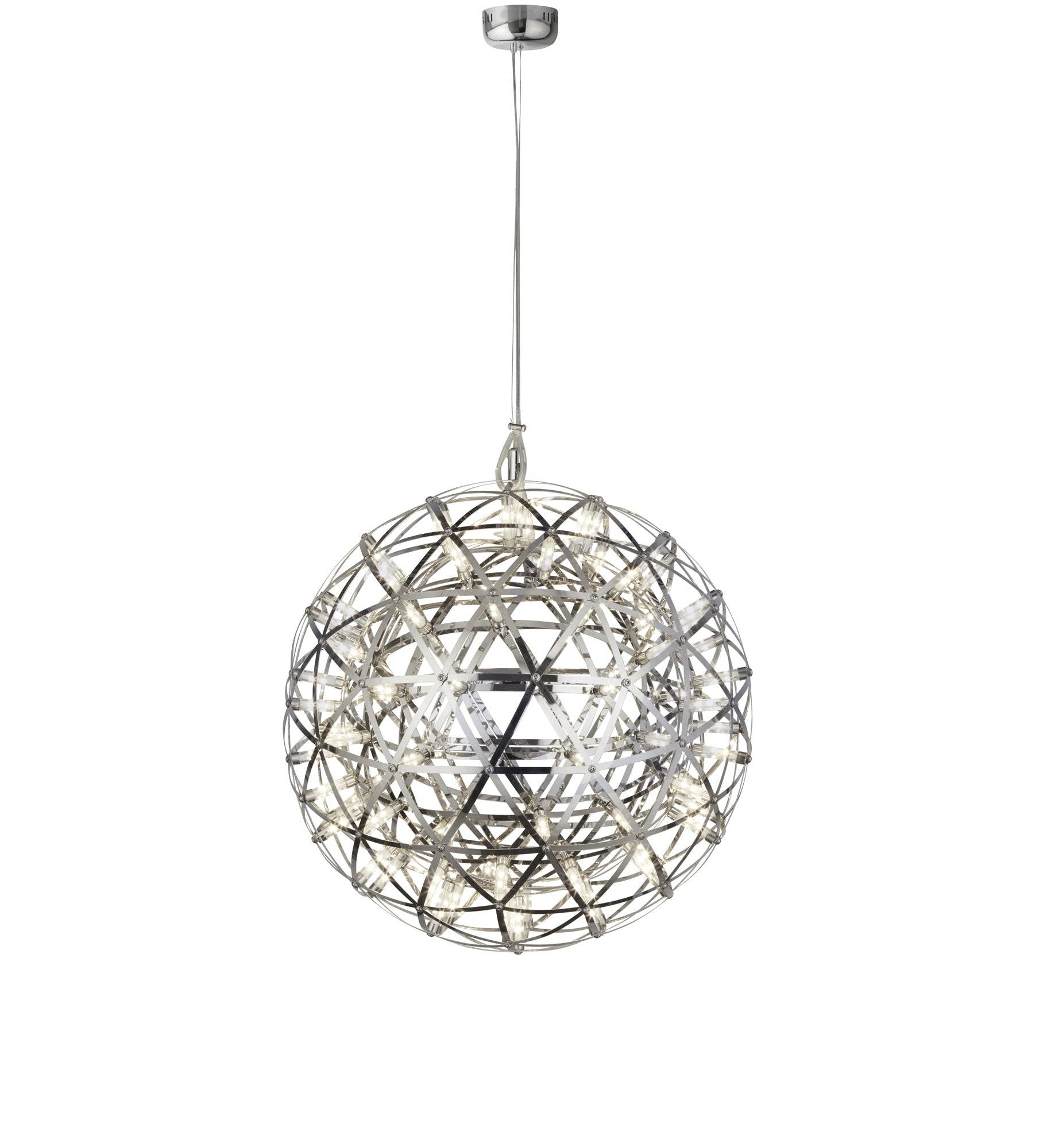 Galaxy Pendant - Polished Chrome Metal 410 x 440