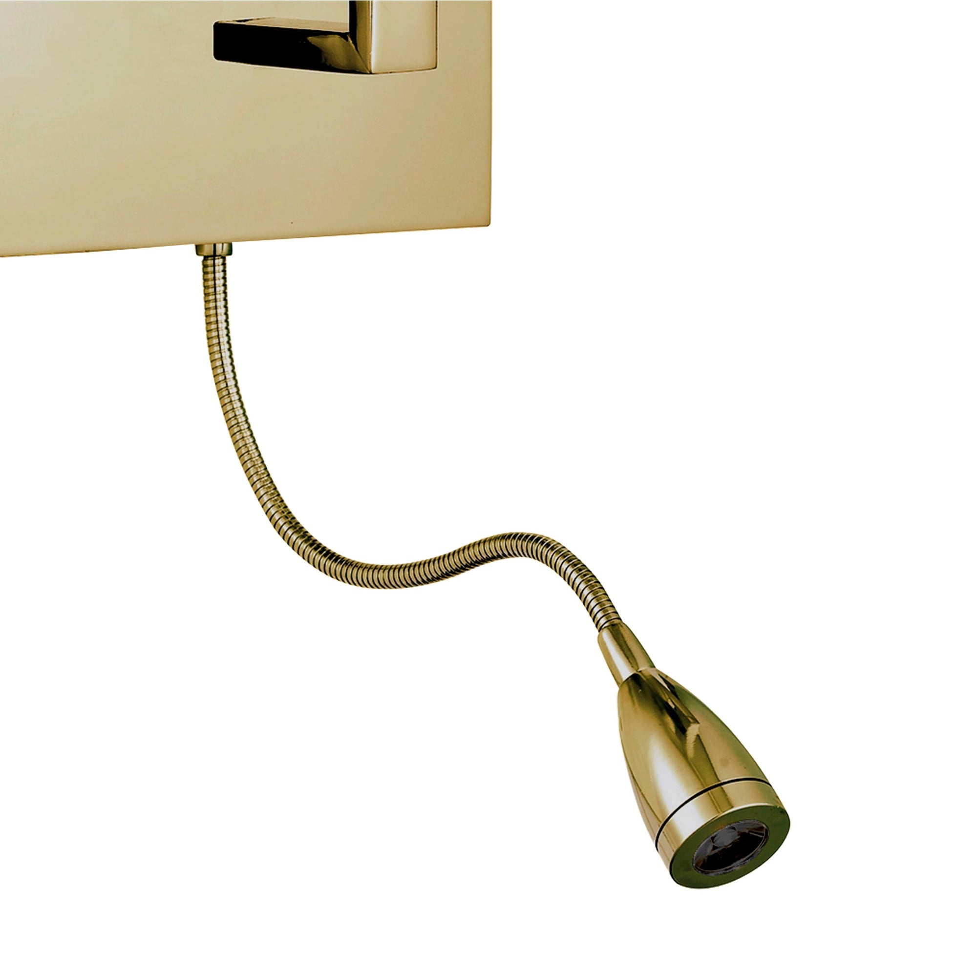 Hotel Wall Light- Satin Brass Metal & White Fabric Shade