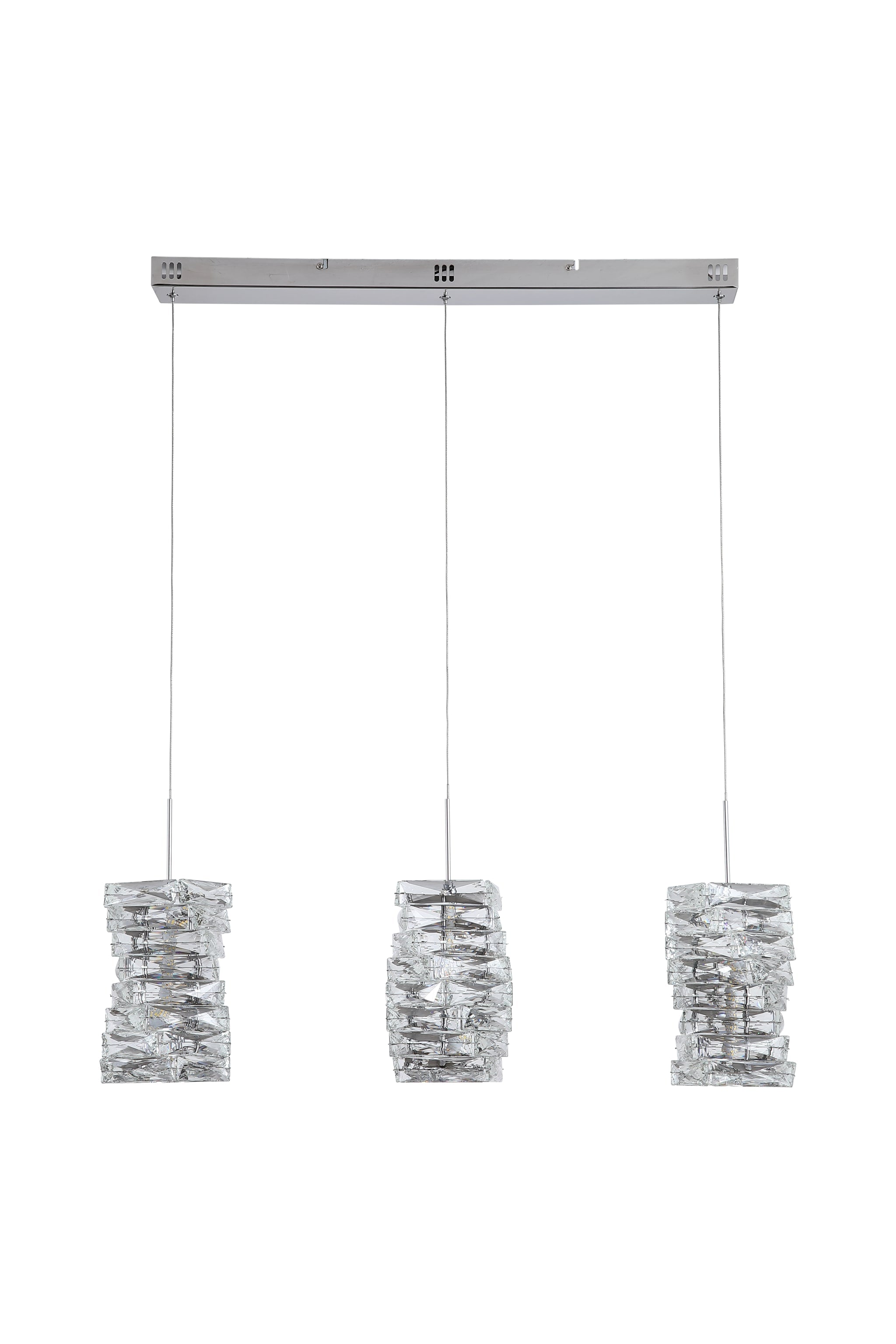 Modena LED 3Lt Bar Pendant, Chrome with Clear Crystal