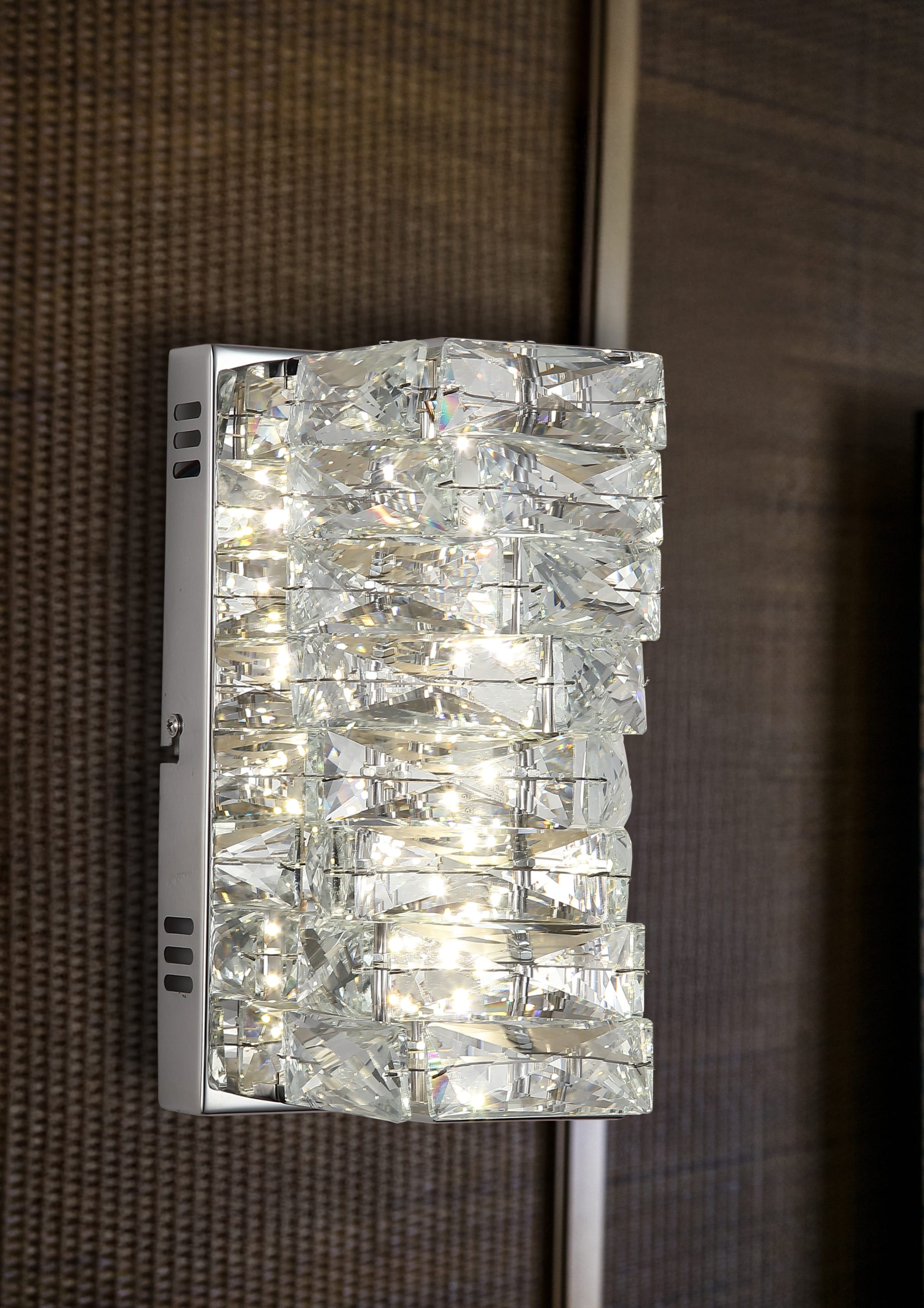 Modena LED Wall Light, Chrome with Clear Crystal