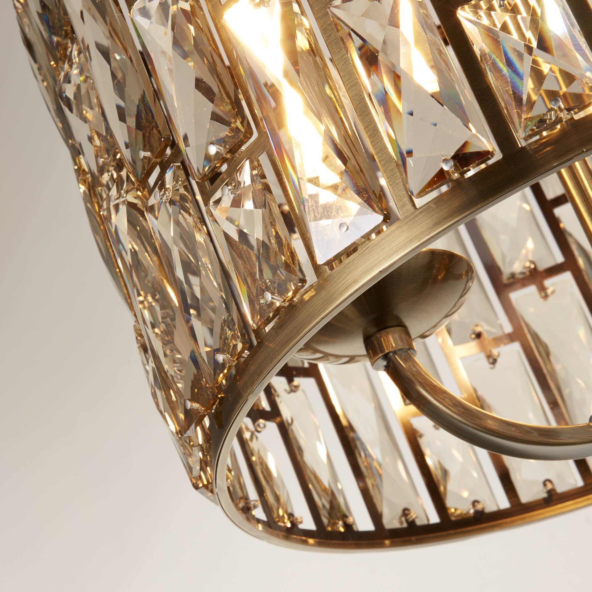 Bijou Pendant - Antique Brass Metal & Champagne Glass 3