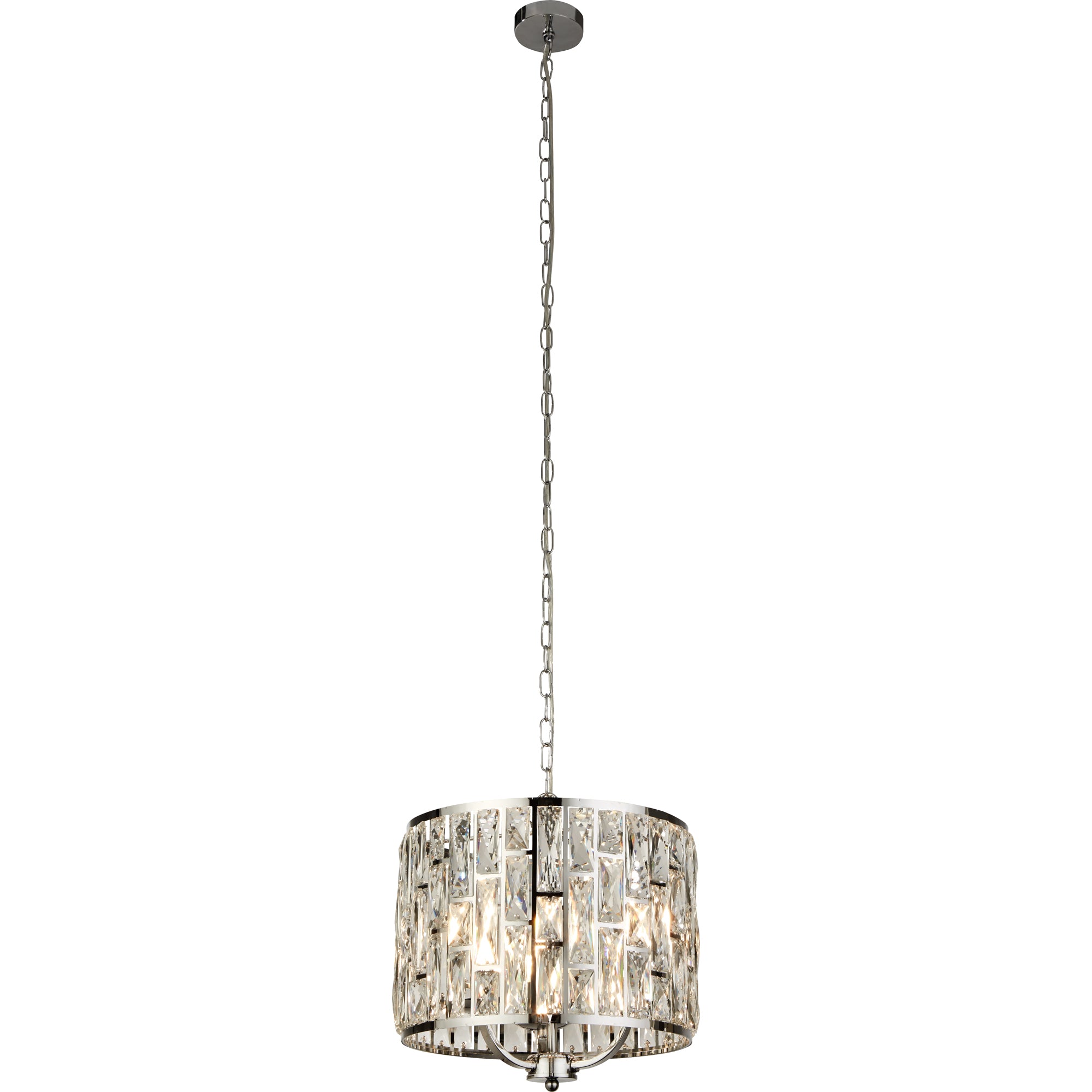 Bijou  Pendant - Chrome Metal & Crystal Glass 3