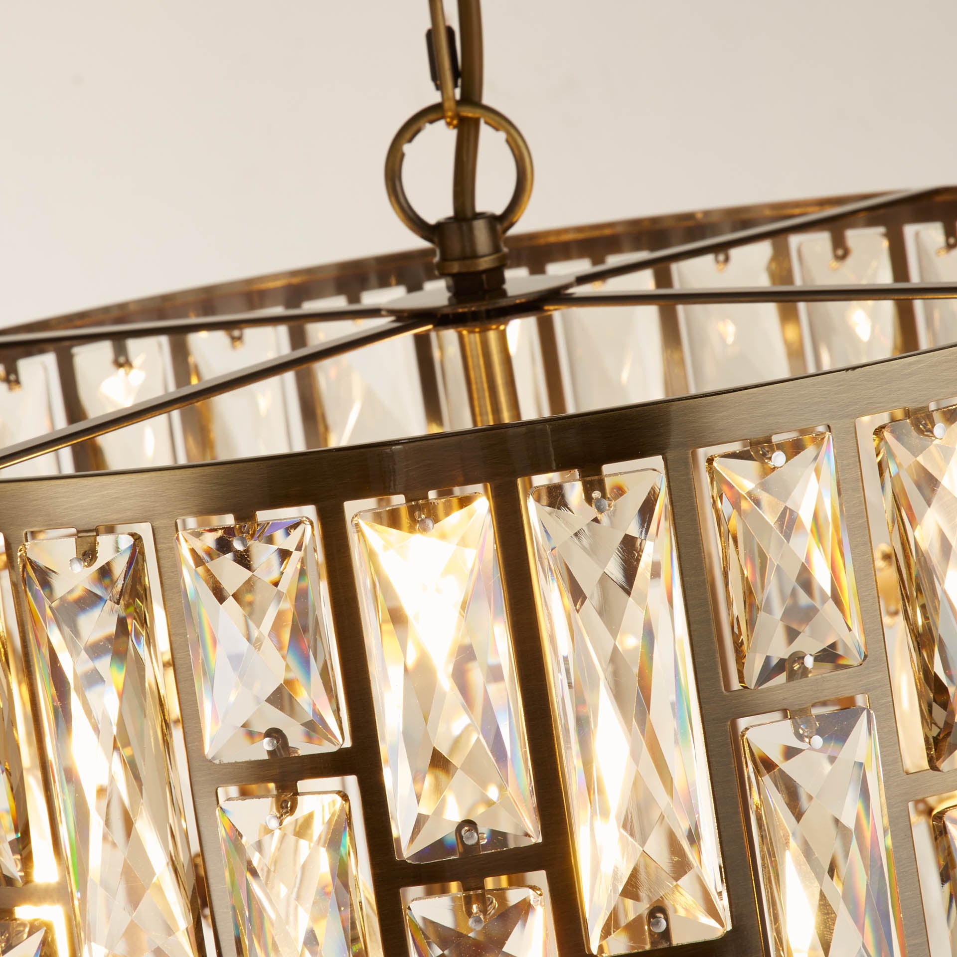 Bijou Pendant - Antique Brass Metal & Champagne Glass 5