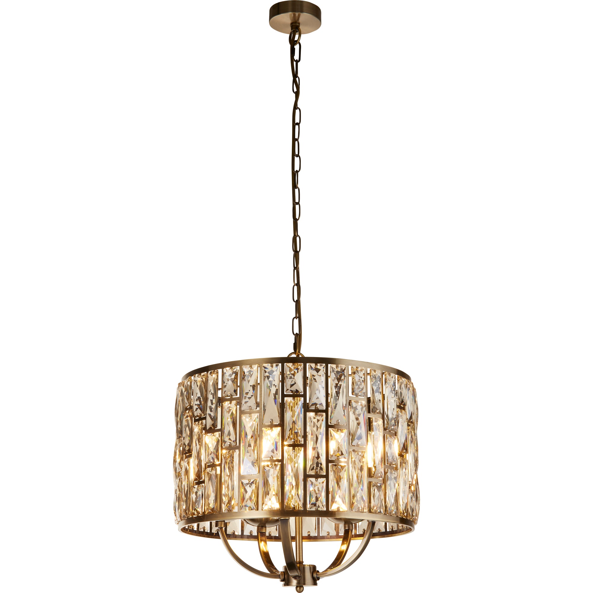 Bijou Pendant - Antique Brass Metal & Champagne Glass 5