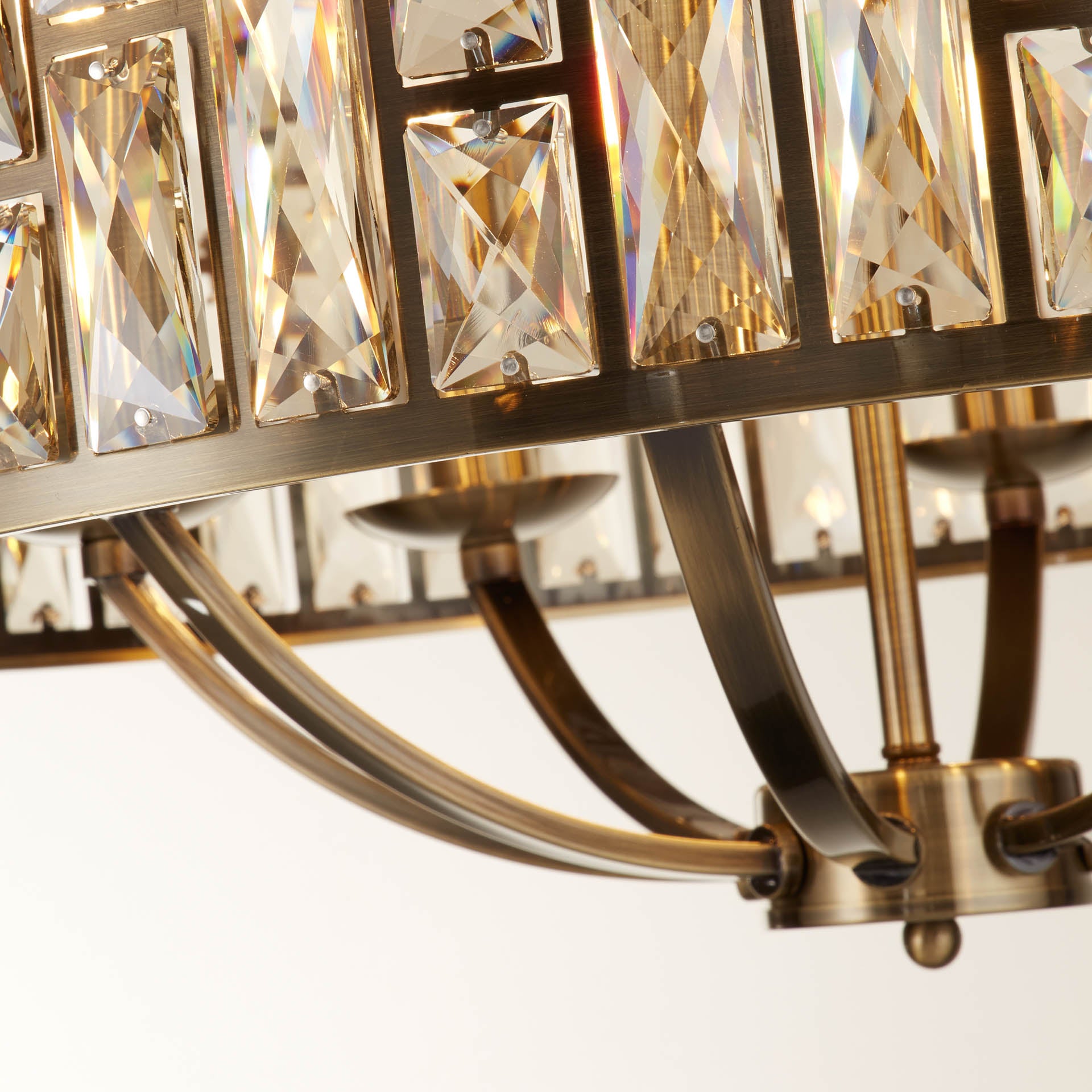 Bijou Pendant - Antique Brass Metal & Champagne Glass 8