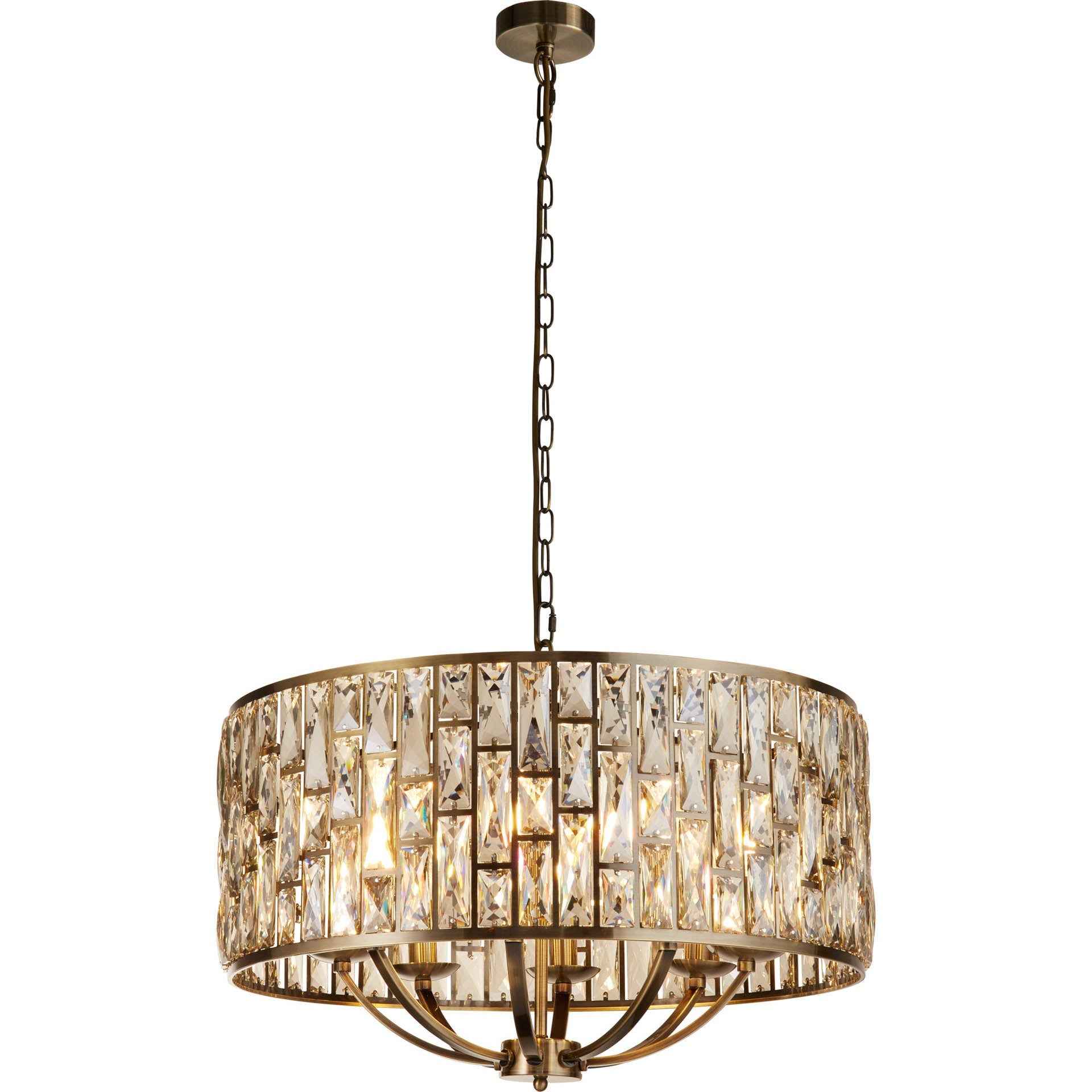 Bijou Pendant - Antique Brass Metal & Champagne Glass