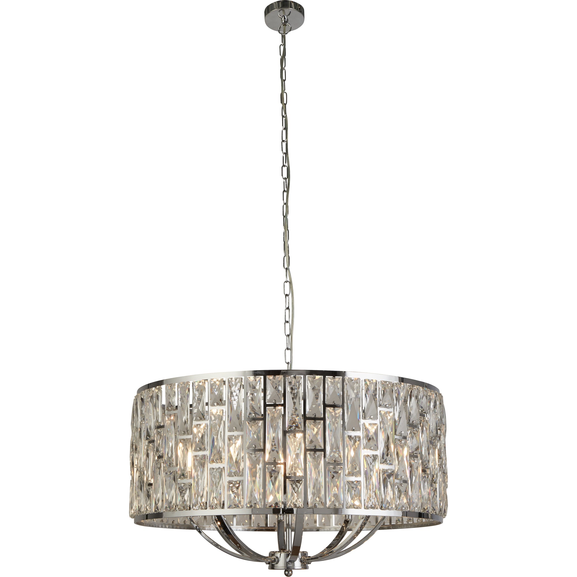 Bijou  Pendant - Chrome Metal & Crystal Glass 8
