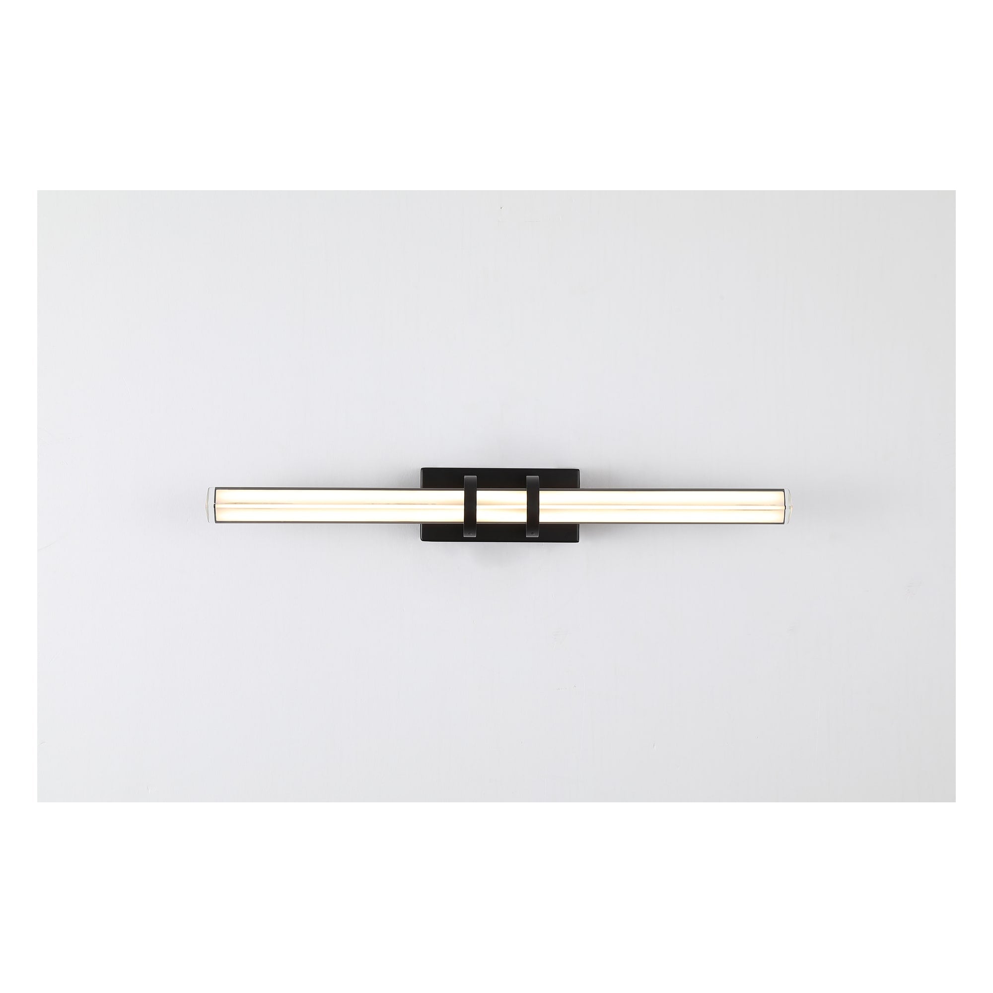 Parma LED Wall Light, Matt Black Metal & Clear Glass