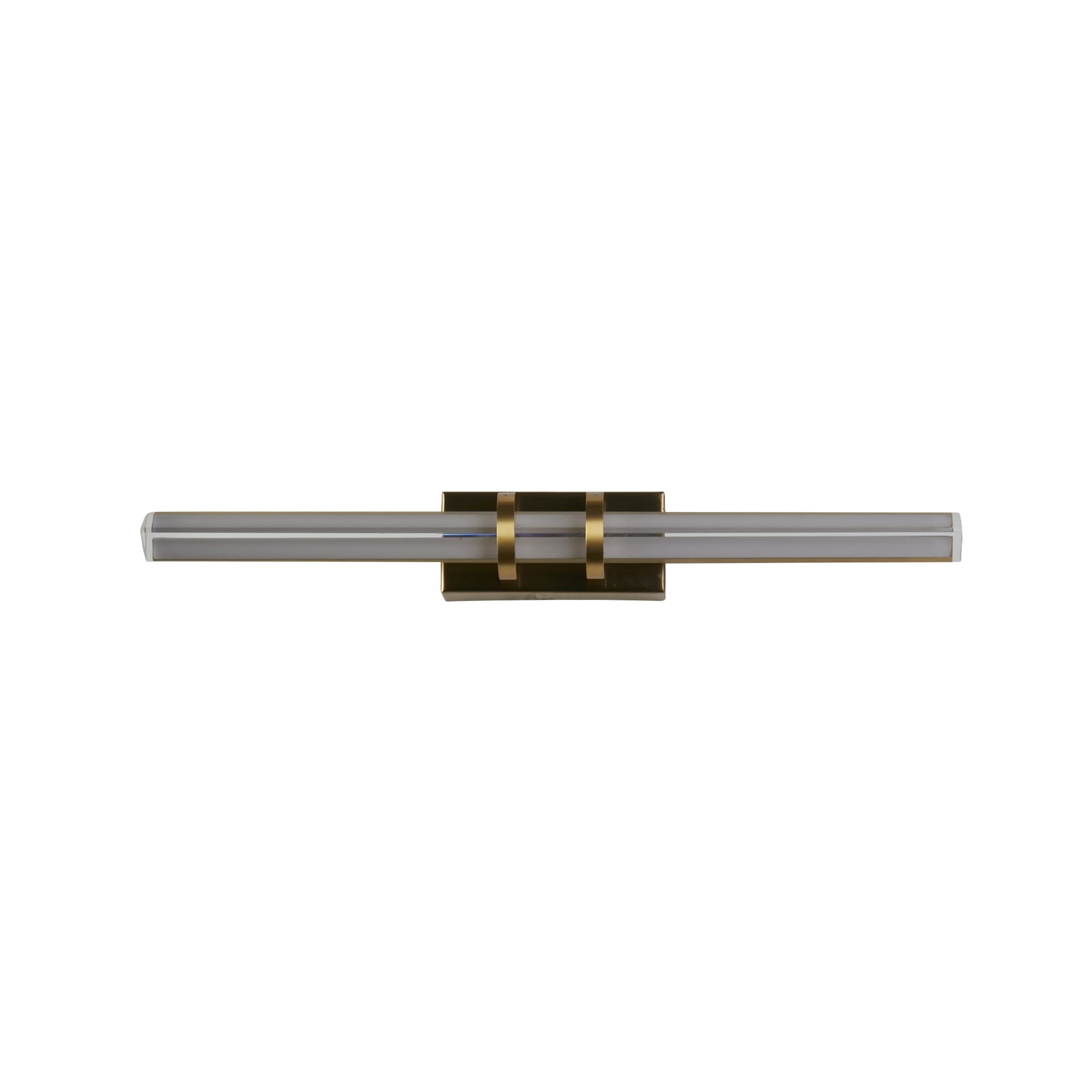 Parma LED Wall Light, Satin Brass Metal & Clear Glass