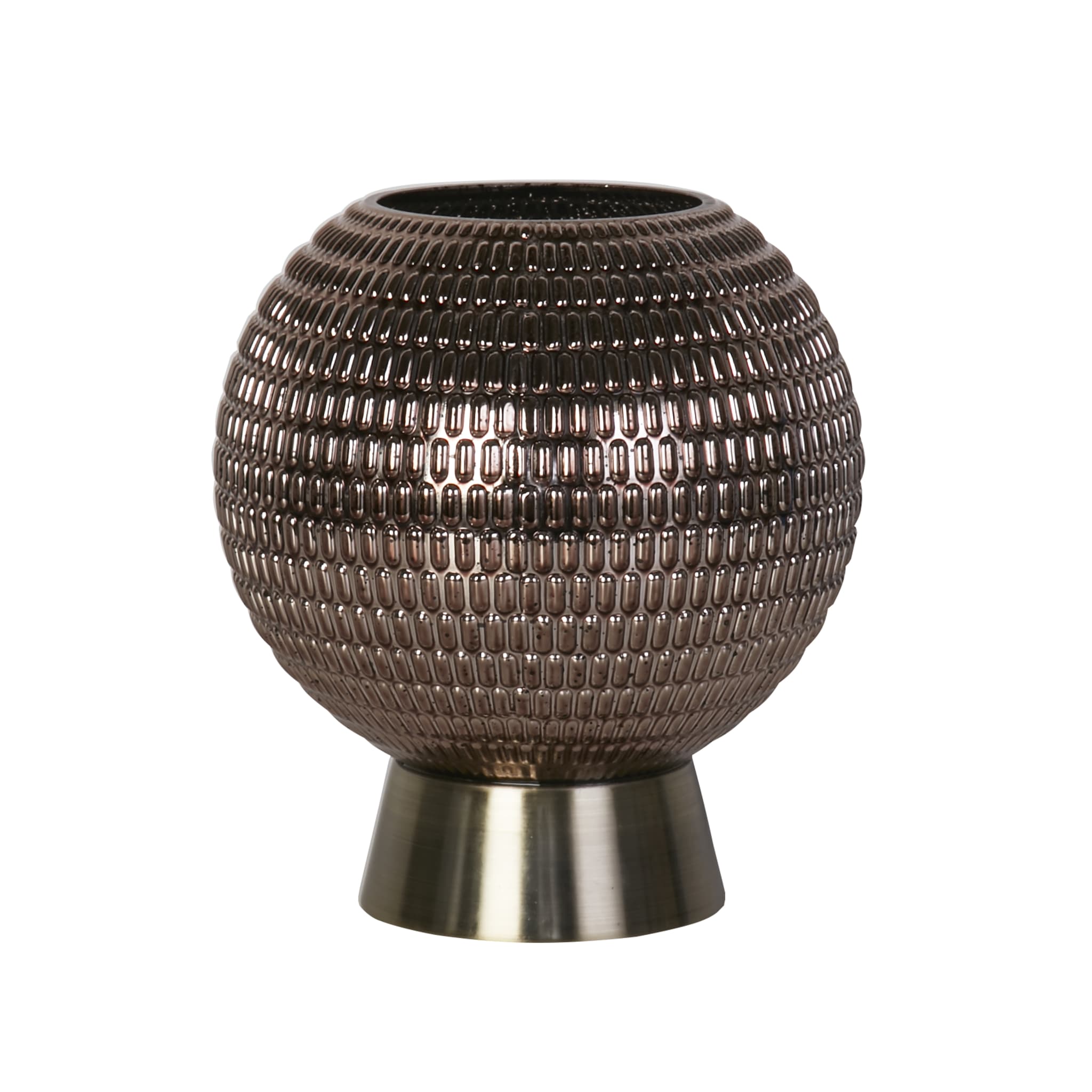 Mila Table Lamp - Antique Brass Metal & Brown Glass