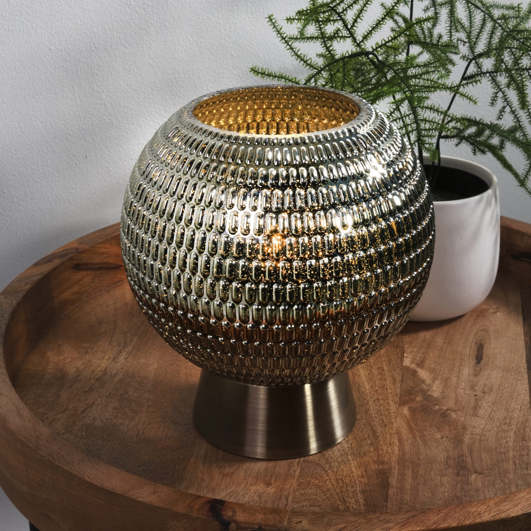 Mila Table Lamp - Brass Metal & Green Glass