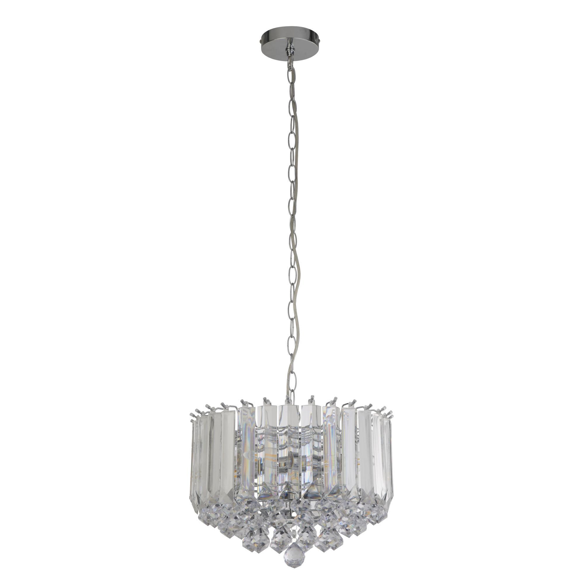 Sigma 4Lt Pendant - Chrome Metal & Acrylic