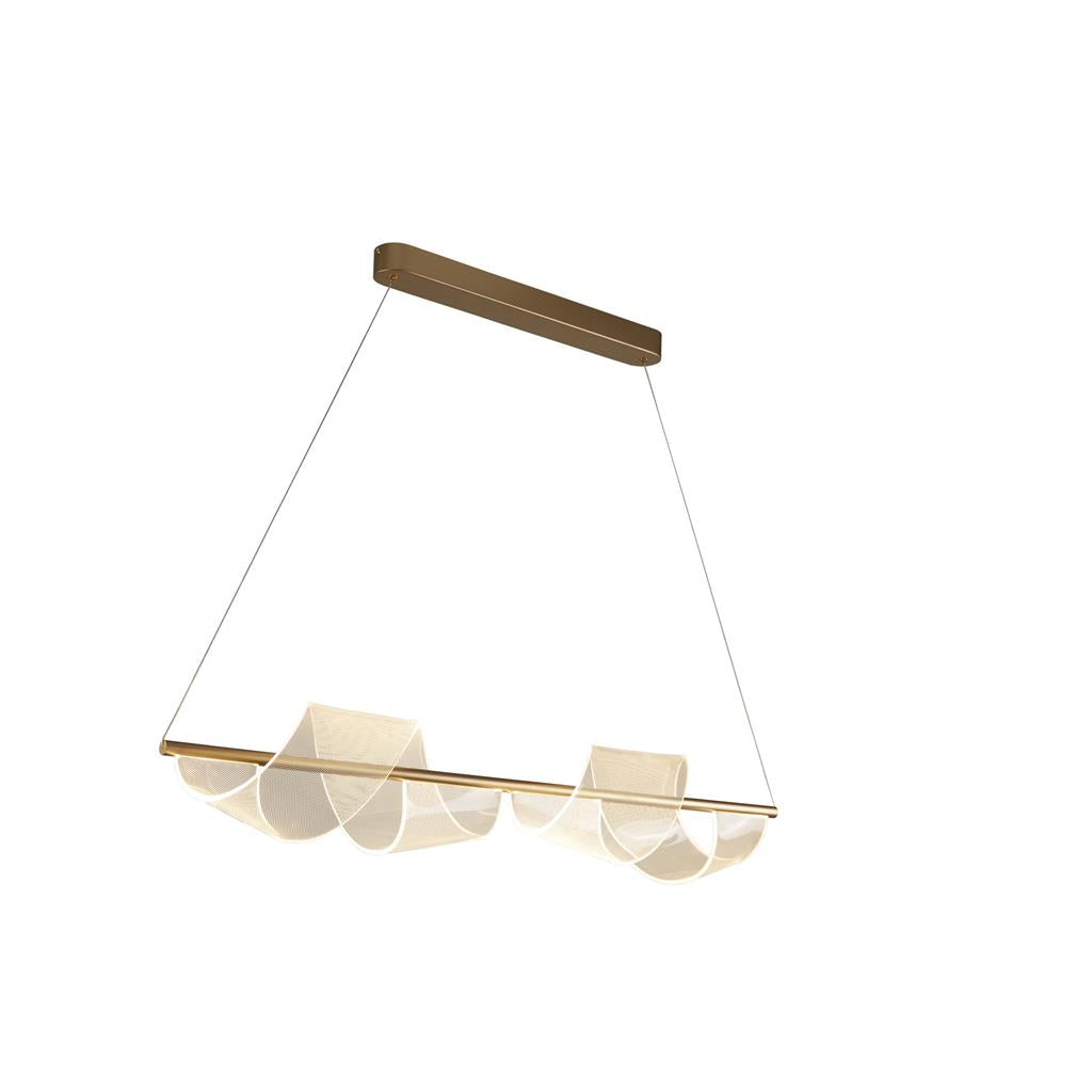 Lux & Belle LED Bar Pendant-Painted Gold Metal & Clear Acryl