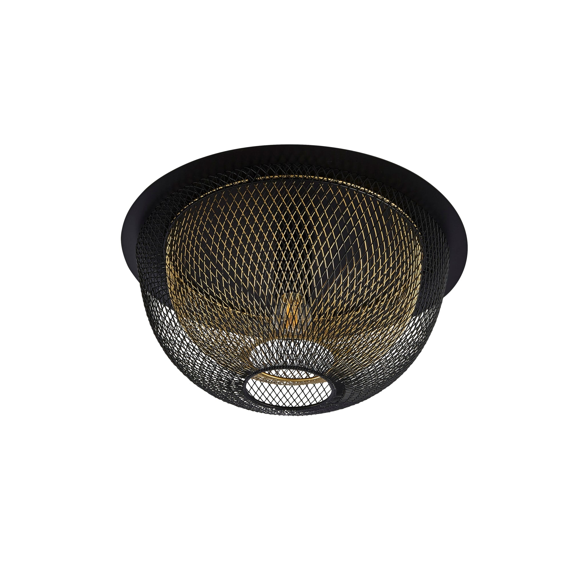 Honeycomb Flush - Black Metal & Gold Mesh