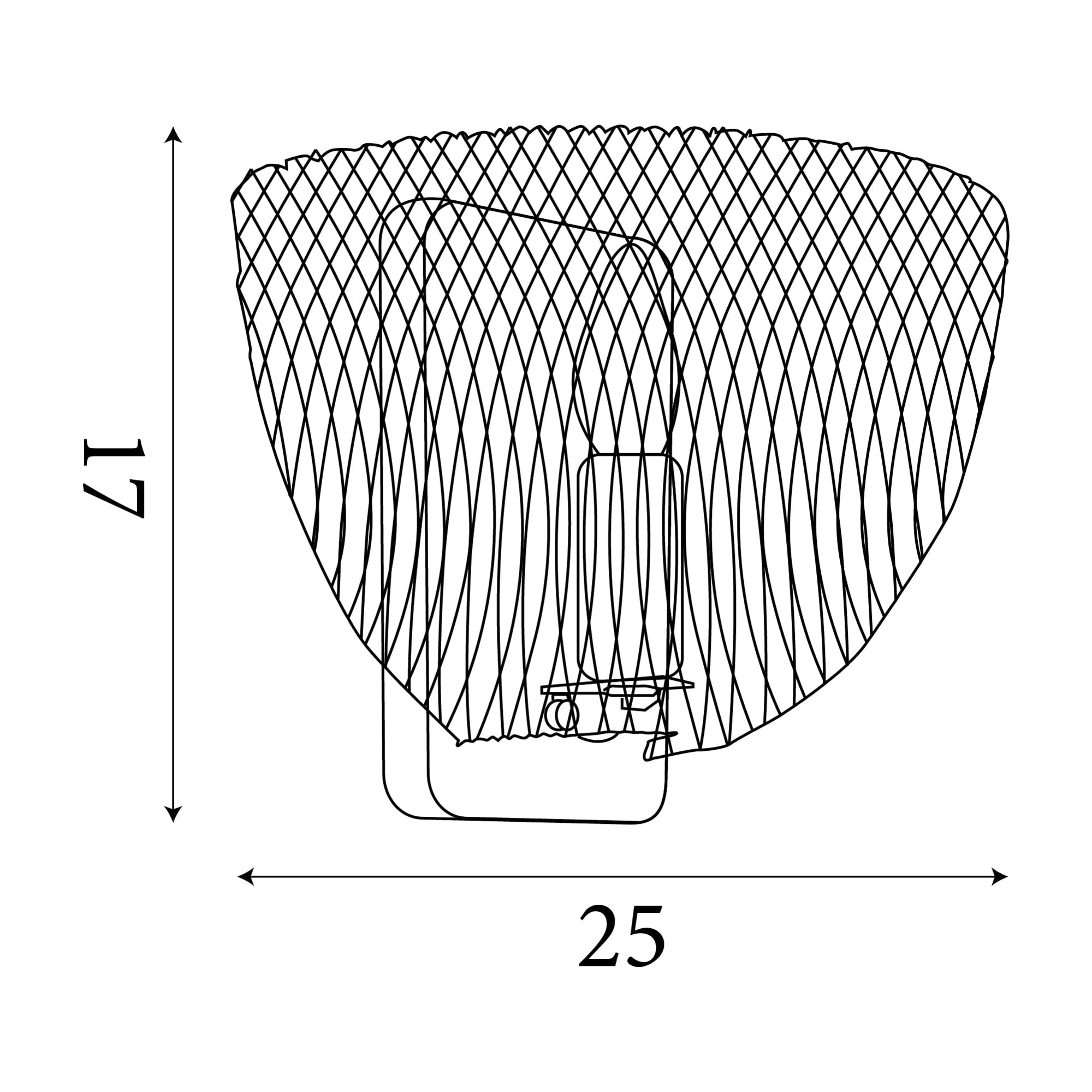 Honeycomb Wall Light  - Black Metal & Gold Mesh