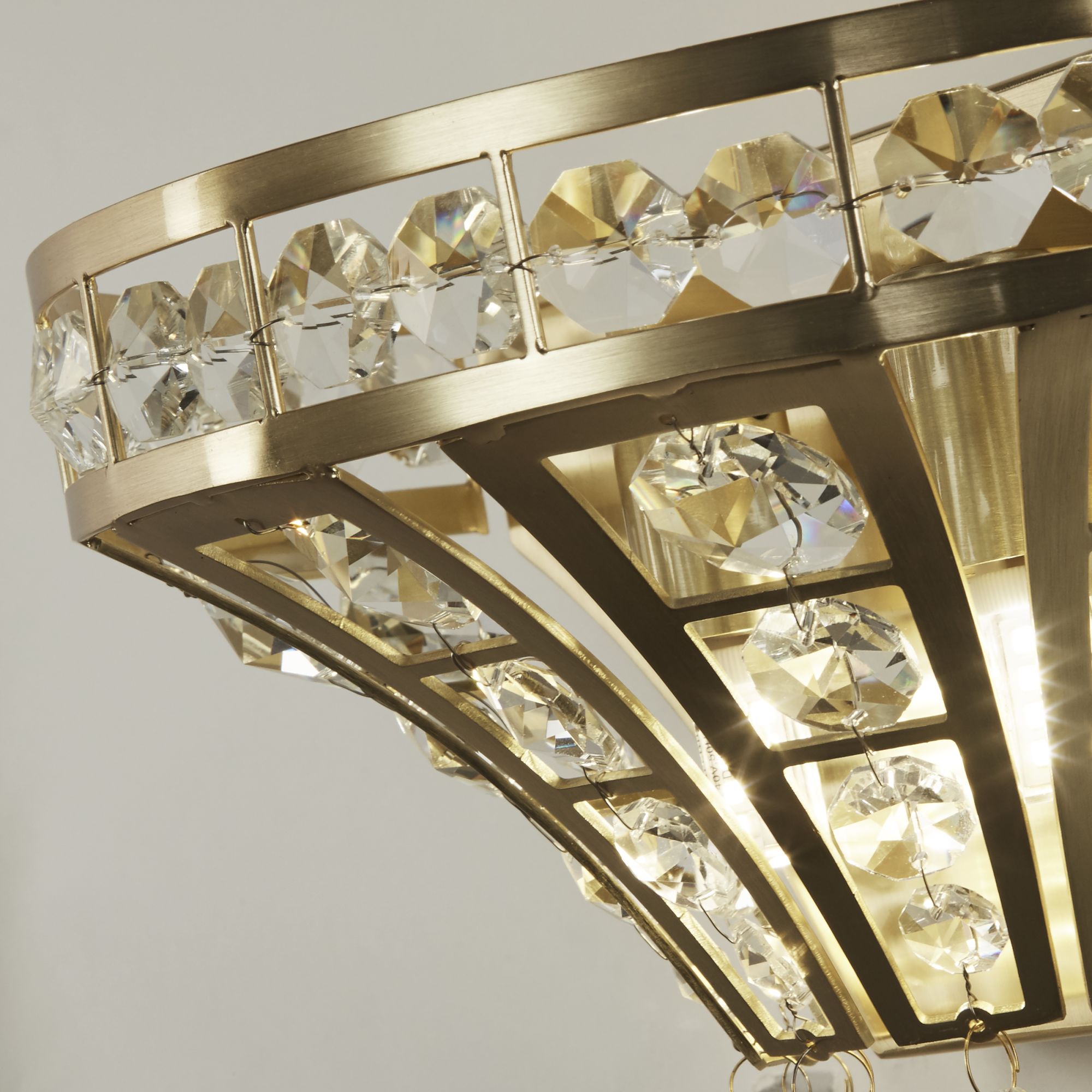 Gemma Wall Light - Satin Brass & Clear Crystal