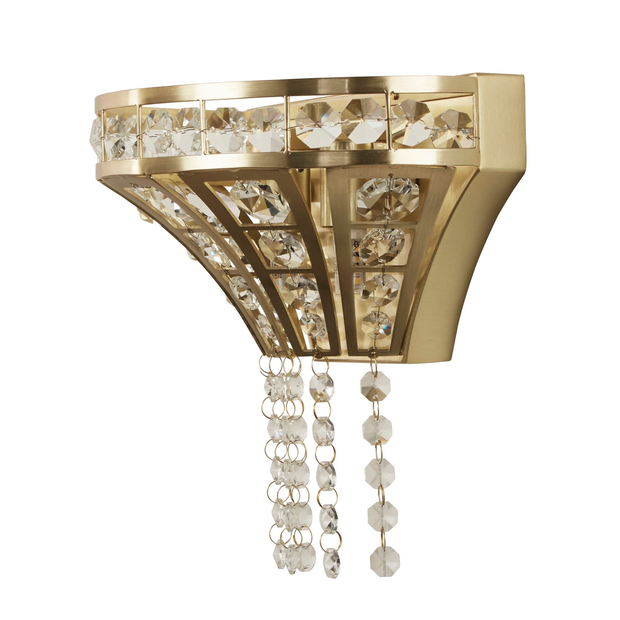 Gemma Wall Light - Satin Brass & Clear Crystal