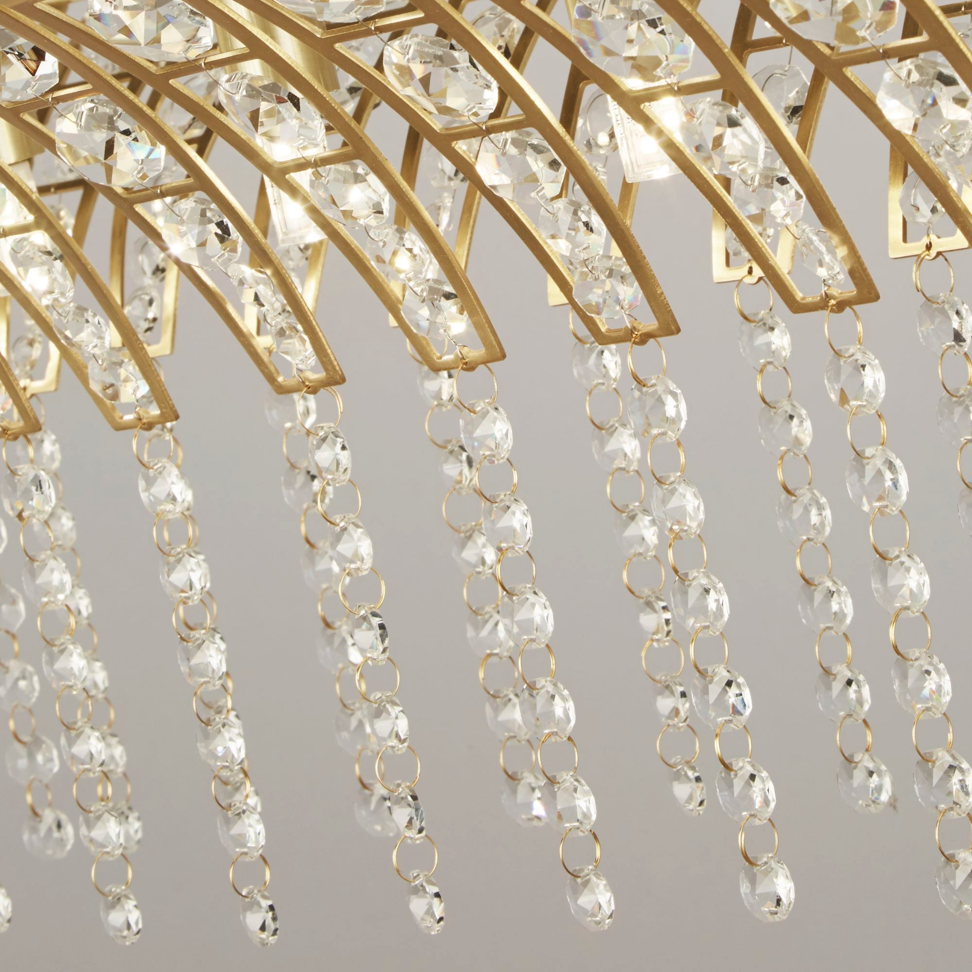 Gemma Bar Pendant - Satin Brass & Clear Crystal