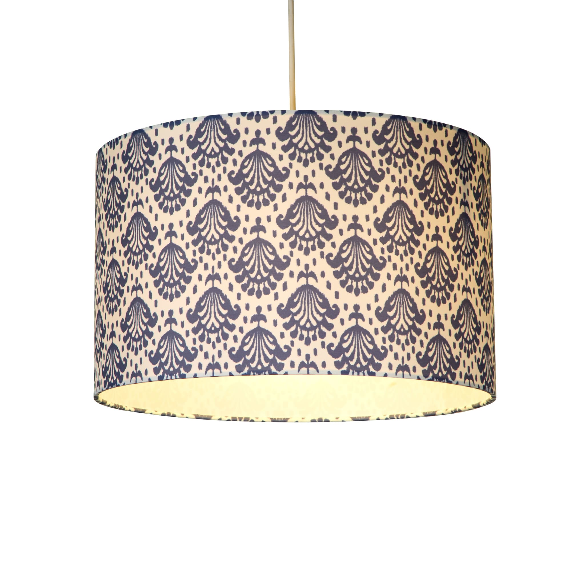 June Sapphire Print Drum Shade