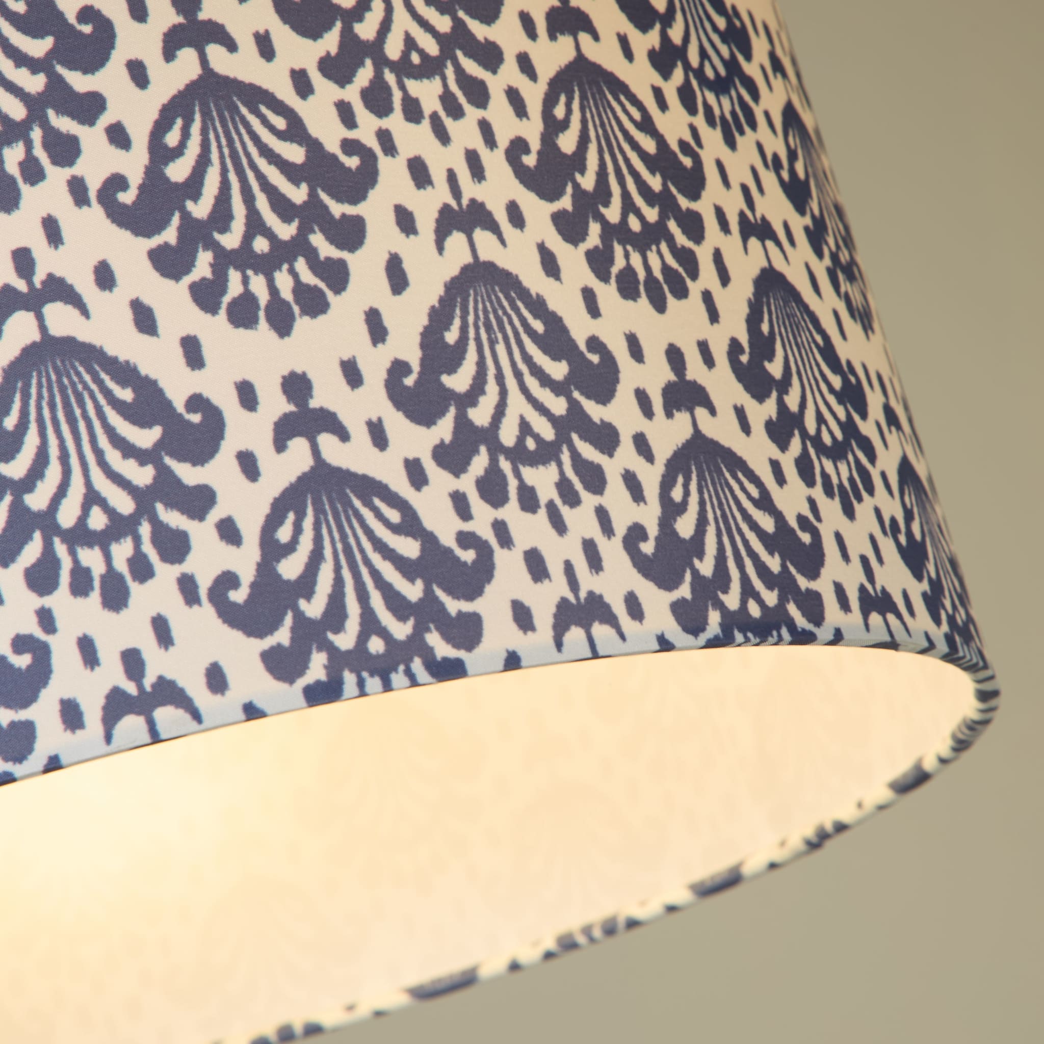 June Sapphire Print Drum Shade