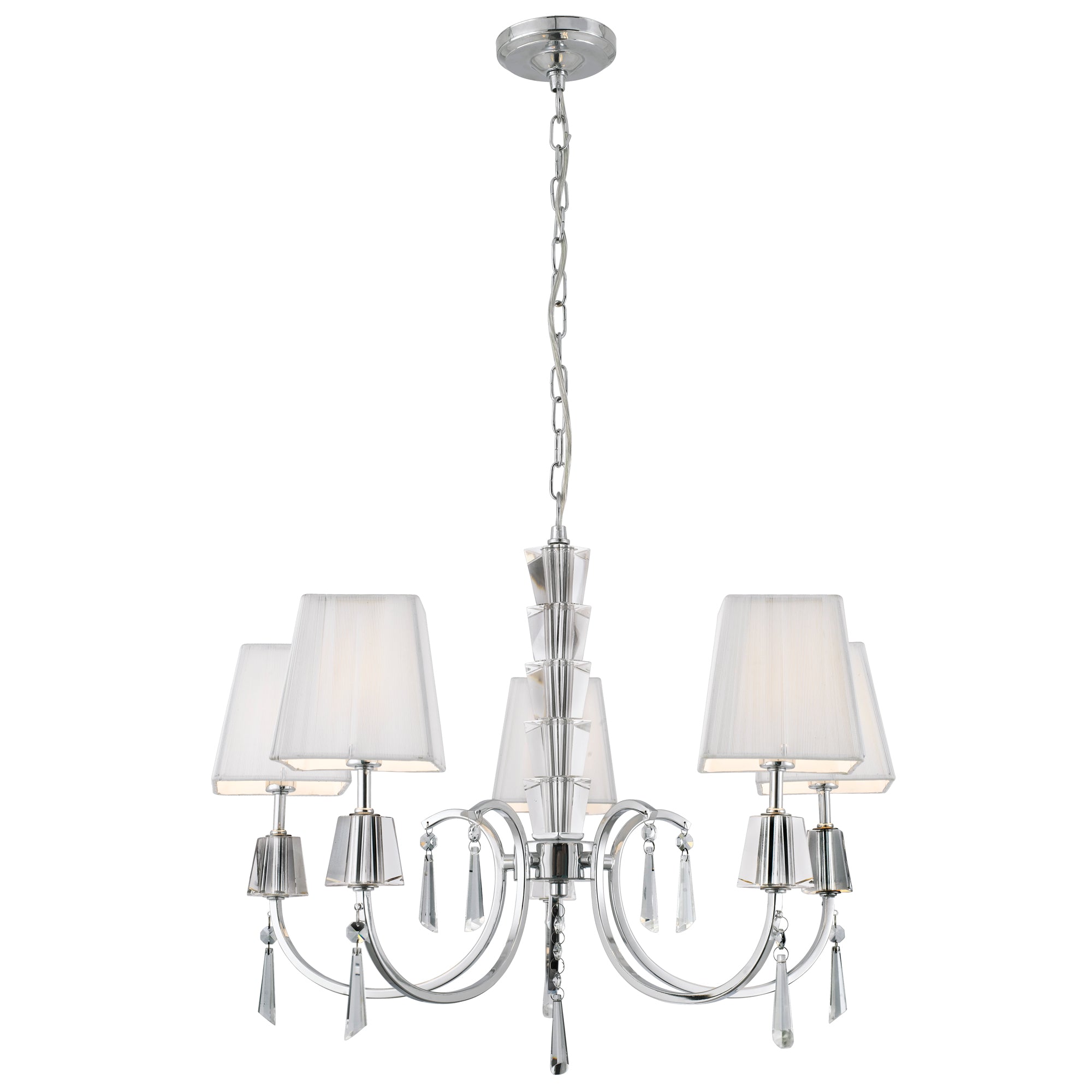 Portico  Pendant - Chrome Metal, Acrylic & String Shades 5