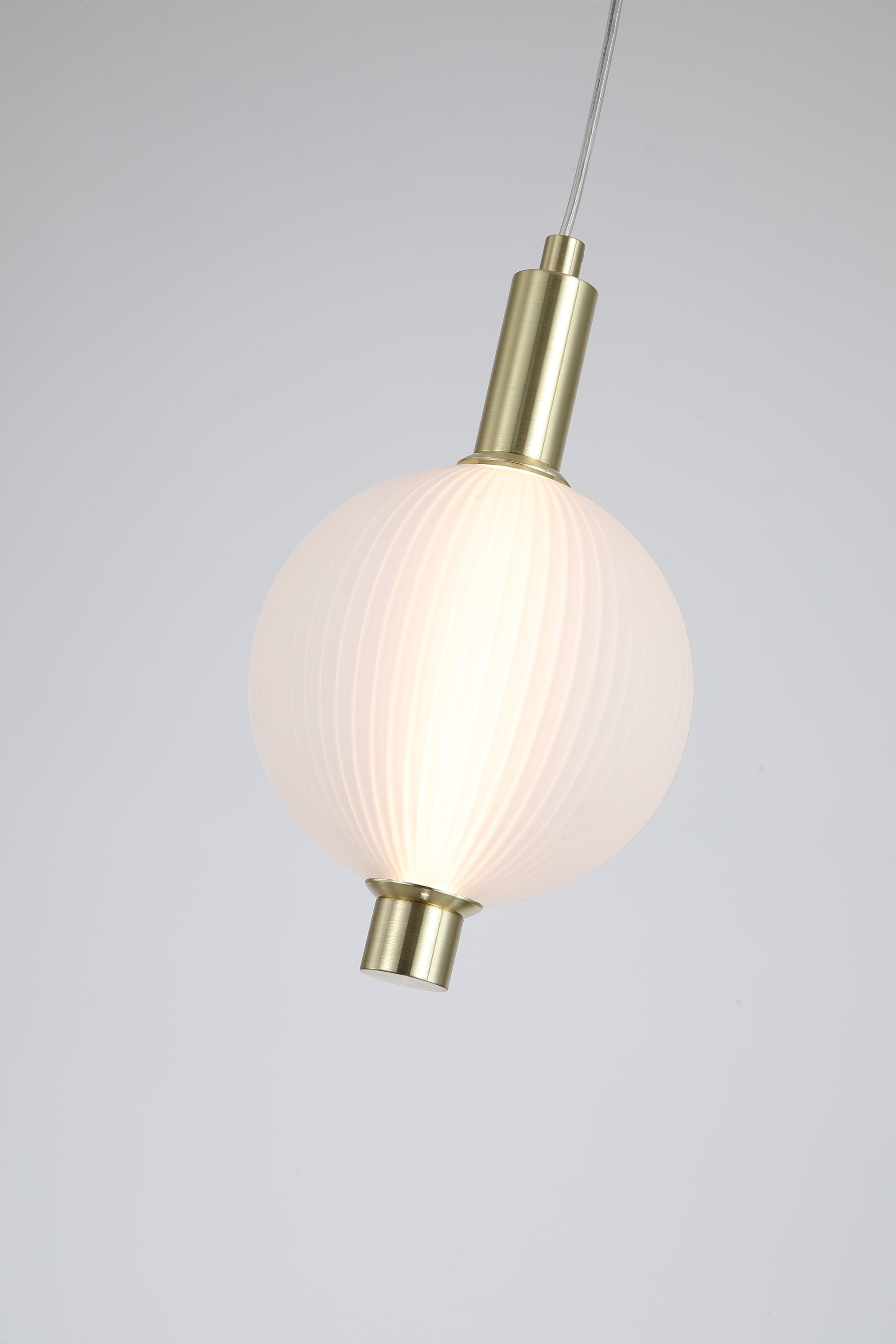 Luminique LED Pendant, Satin Brass Metal with Glass