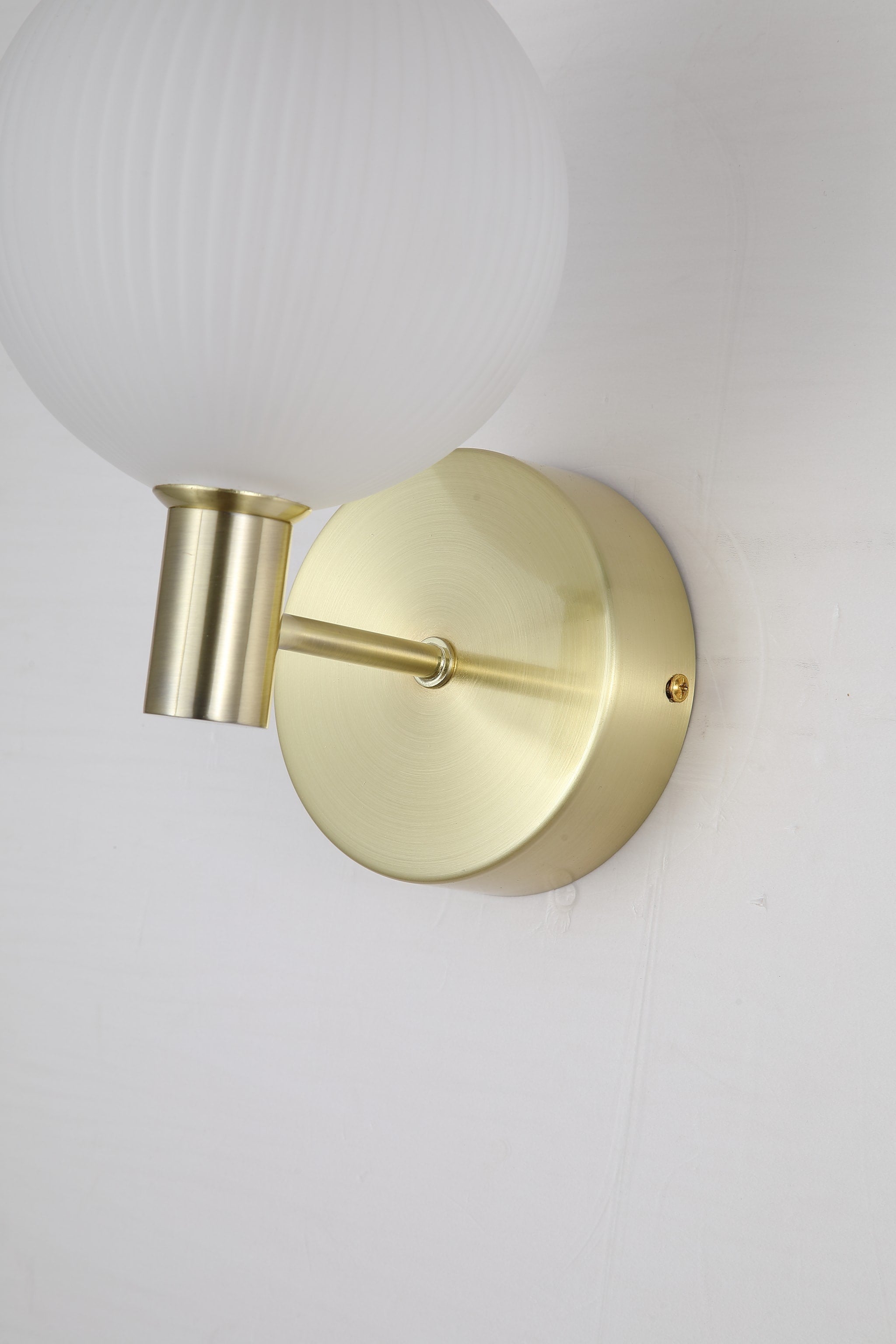 Luminique LED Wall Light, Satin Brass Metal with Glass