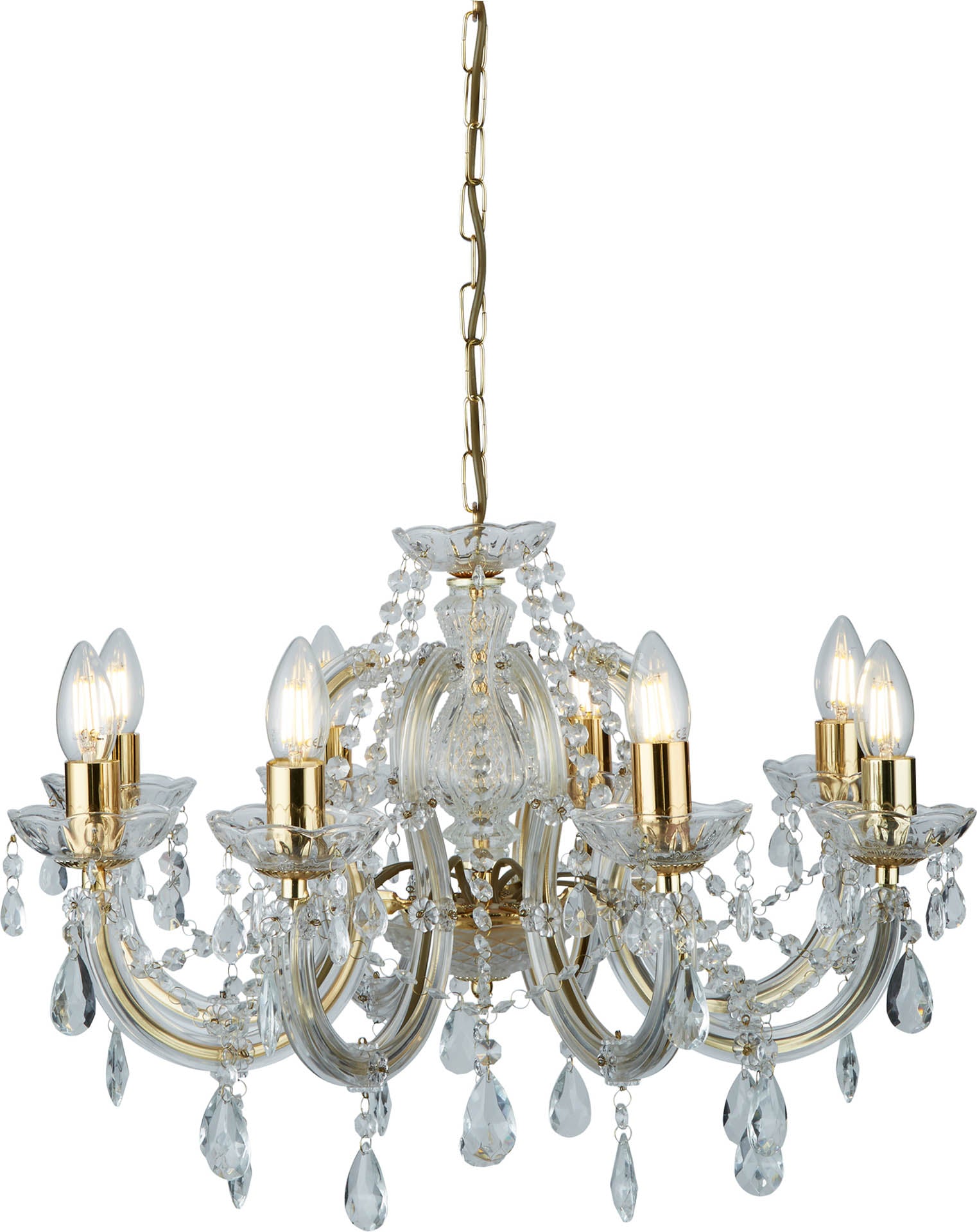 Marie Therese Pendant - Chrome Metal & Clear Crystal