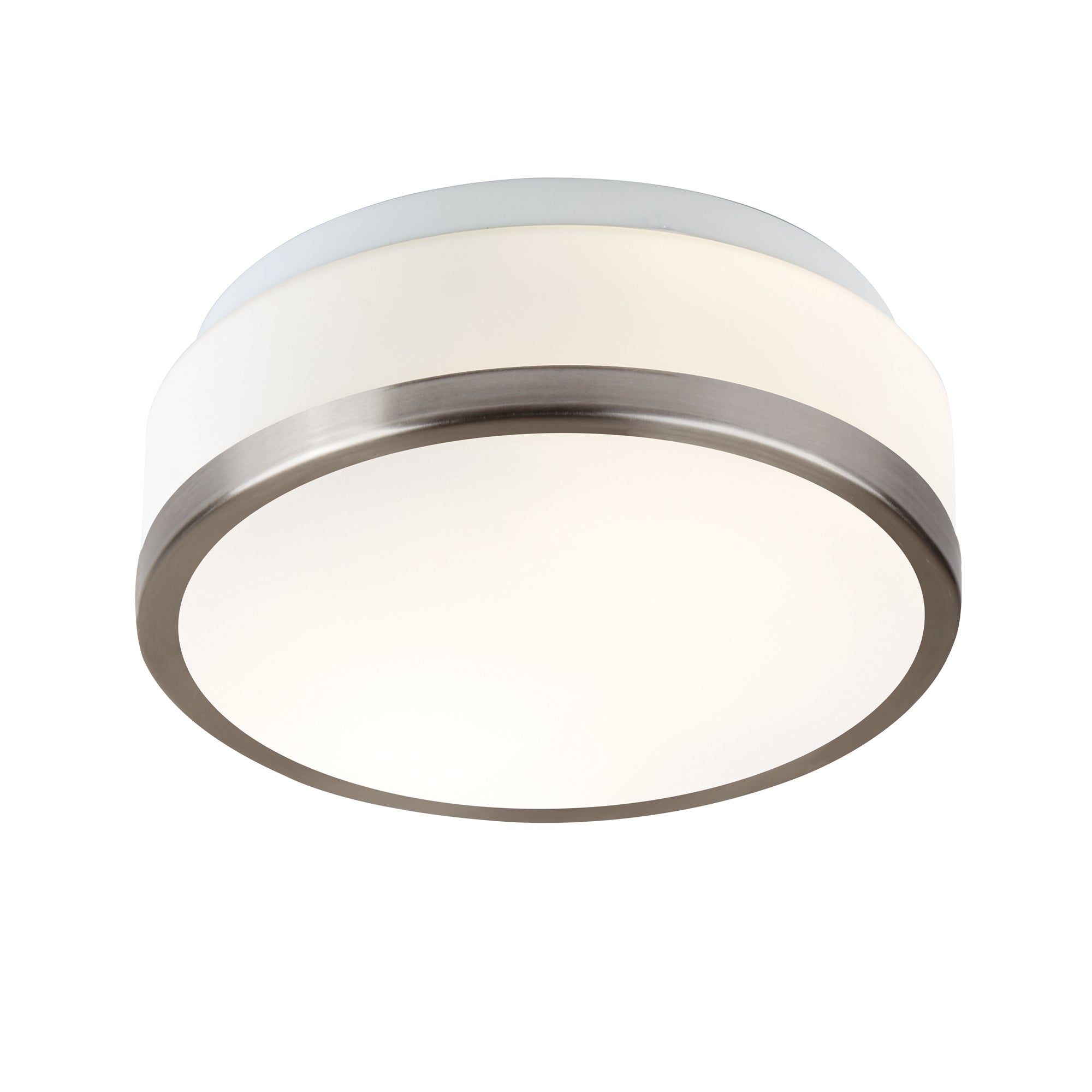 Cheese  Flush - White Glass Satin Silver and White / 230 x 100
