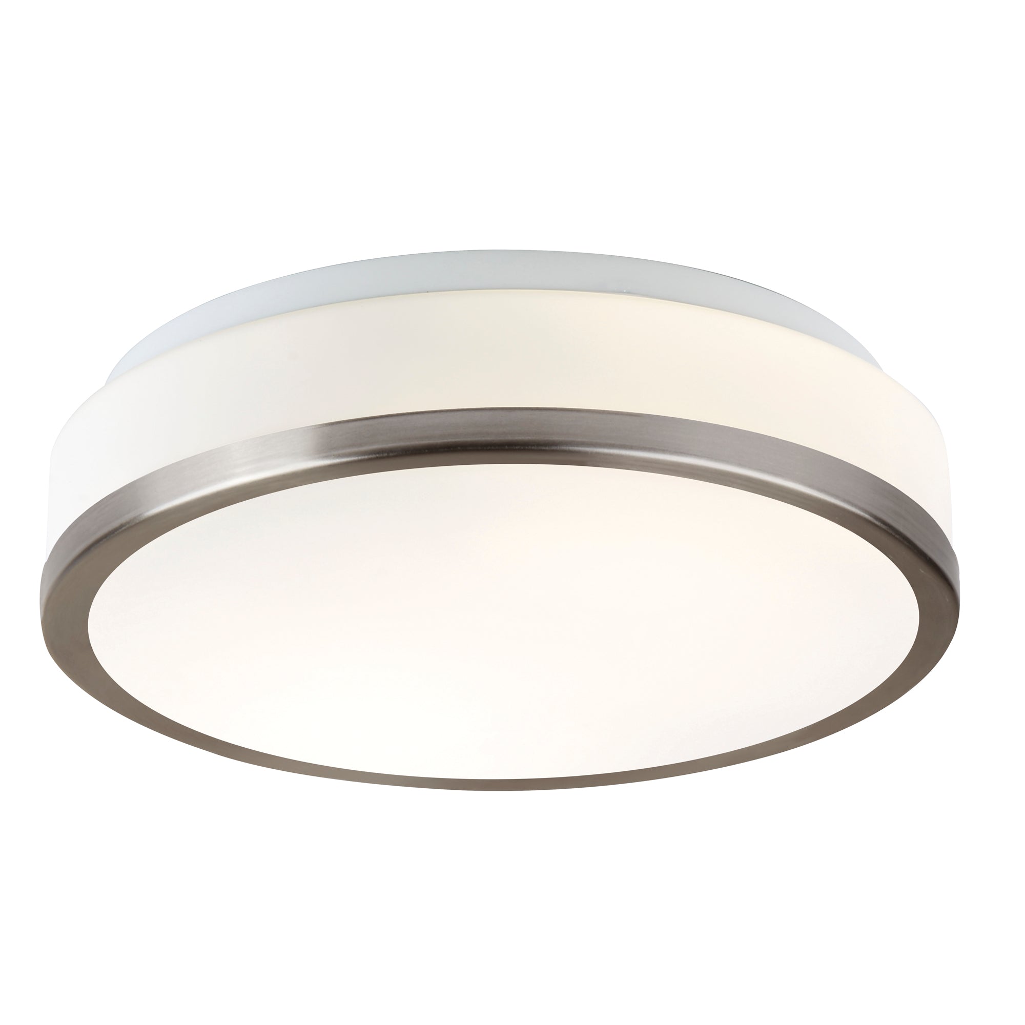 Cheese  Flush - White Glass Satin Silver and White / 290 x 100