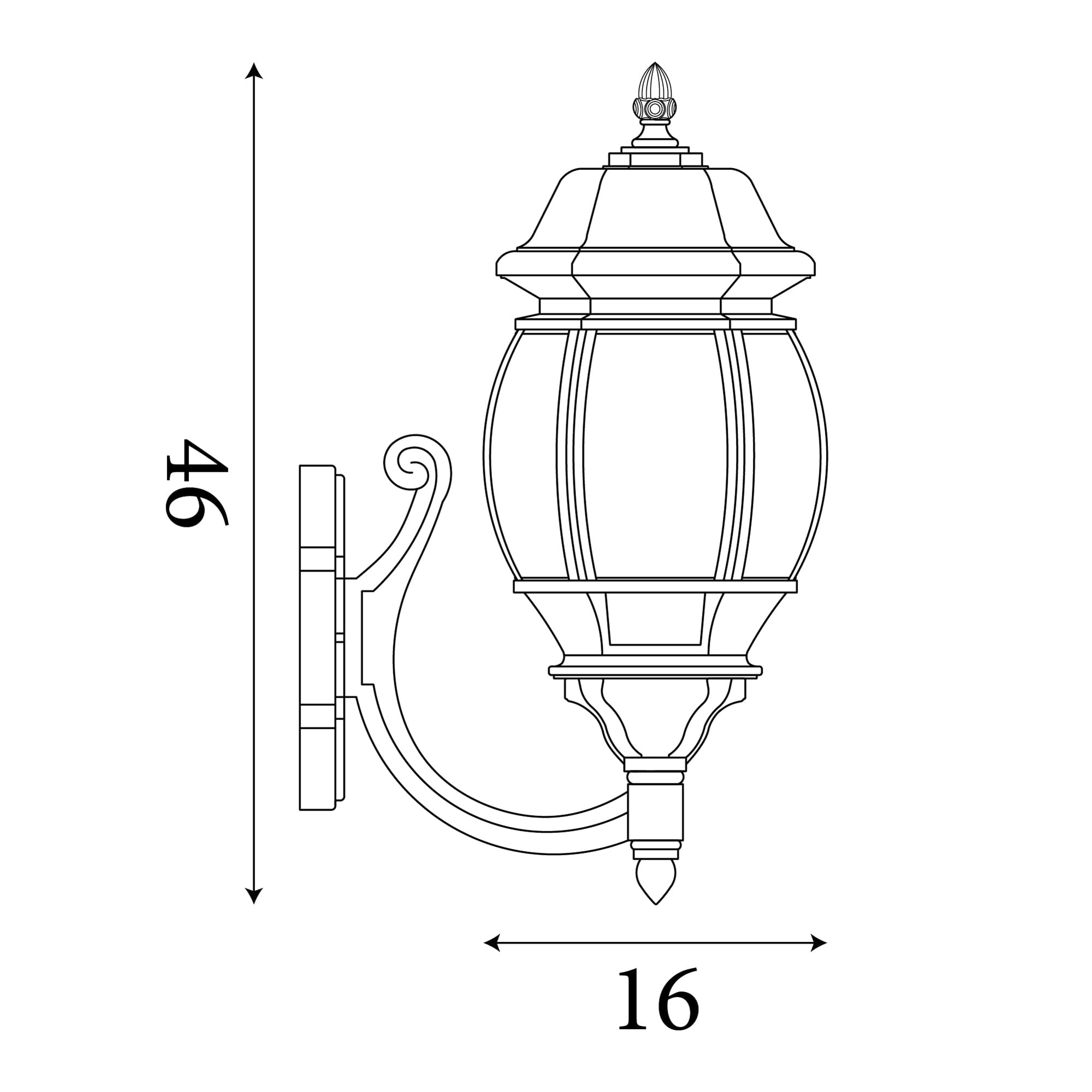 Bel Aire Outdoor Wall Light - Black Metal & Clear Glass