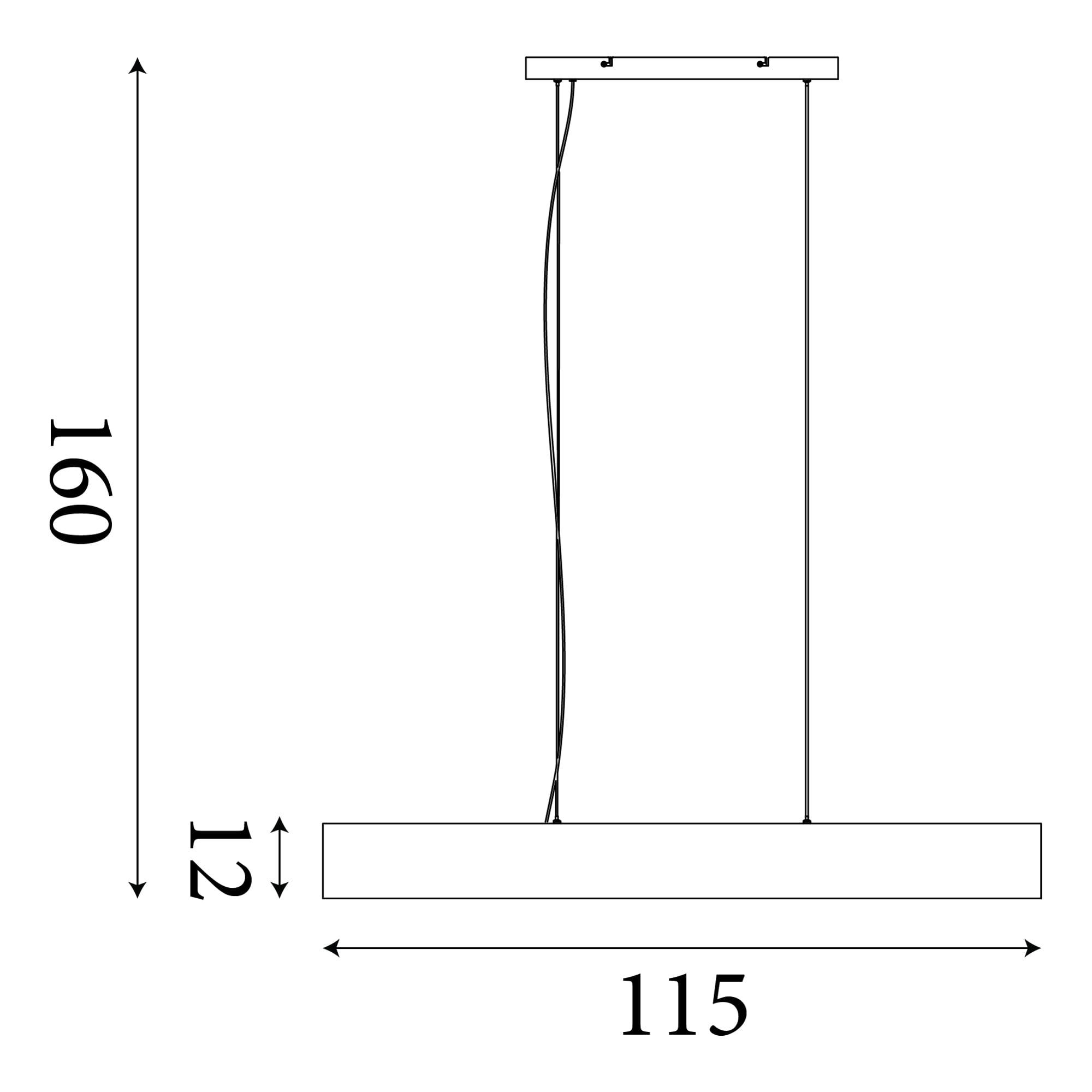 Ash LED Bar Ceiling Pendant - Wood