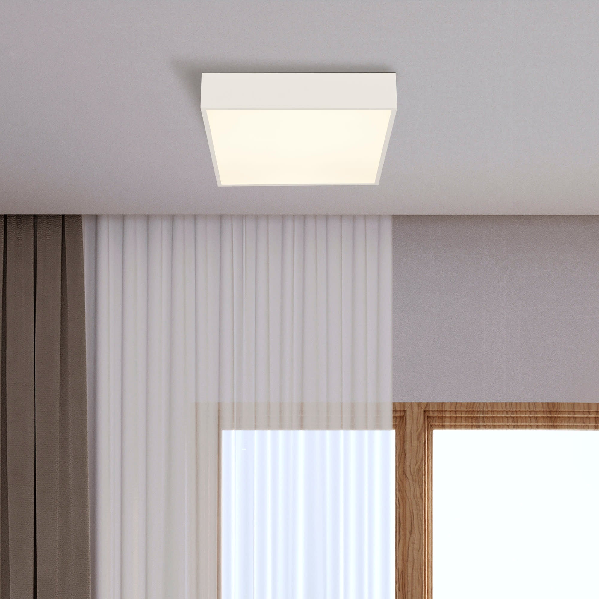 Zeus Flush - White Metal & Opal Polycarbonate