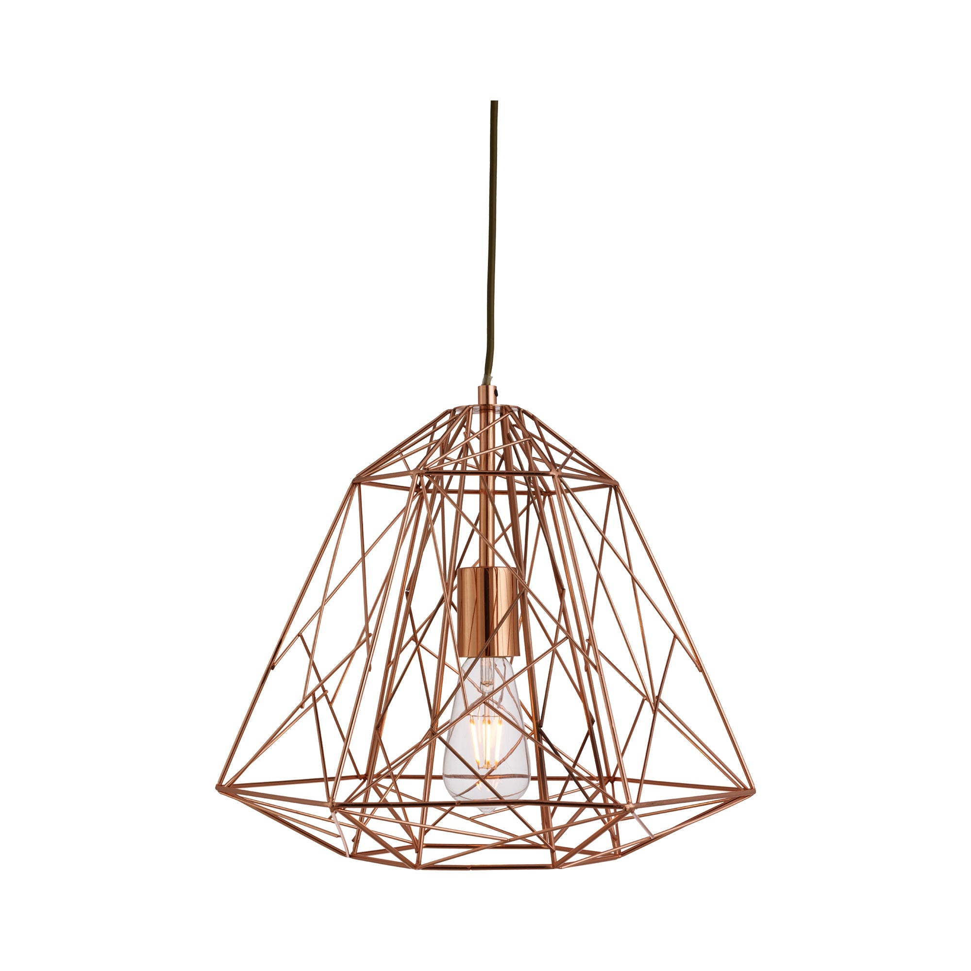 Geometric Pendant - Shiny Copper Metal