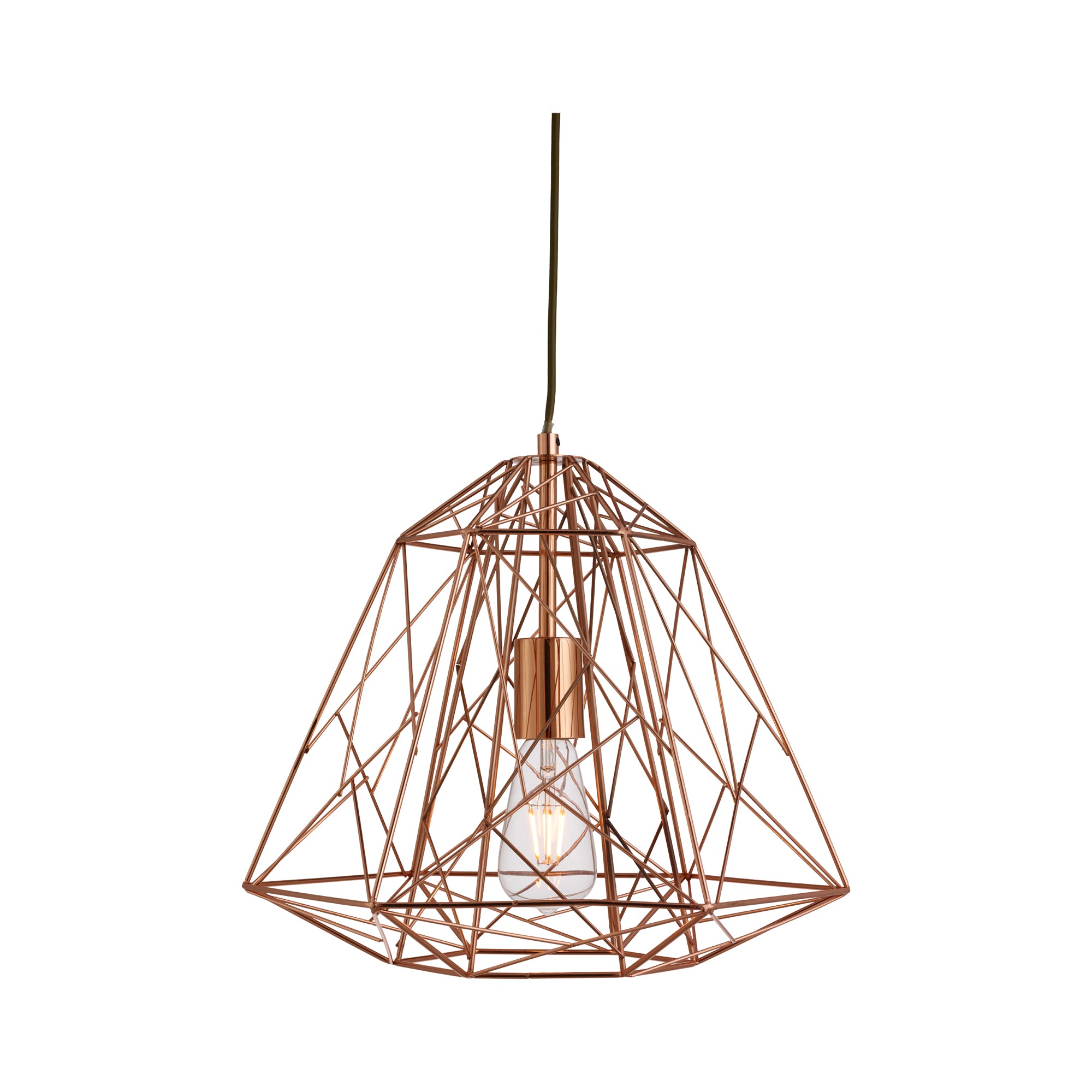 Geometric Pendant - Shiny Copper Metal
