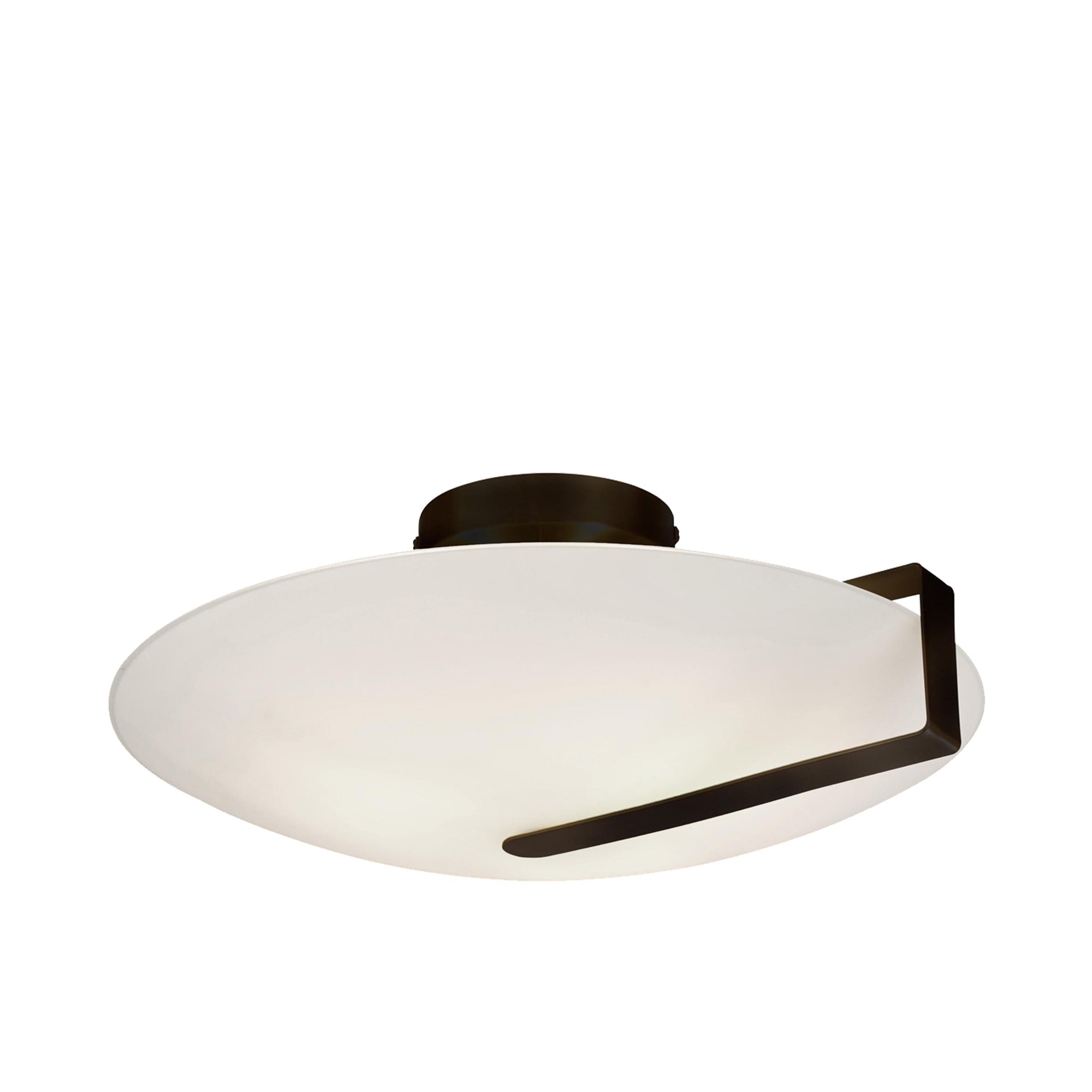 Sundial Flush - Black Metal & Frosted Glass