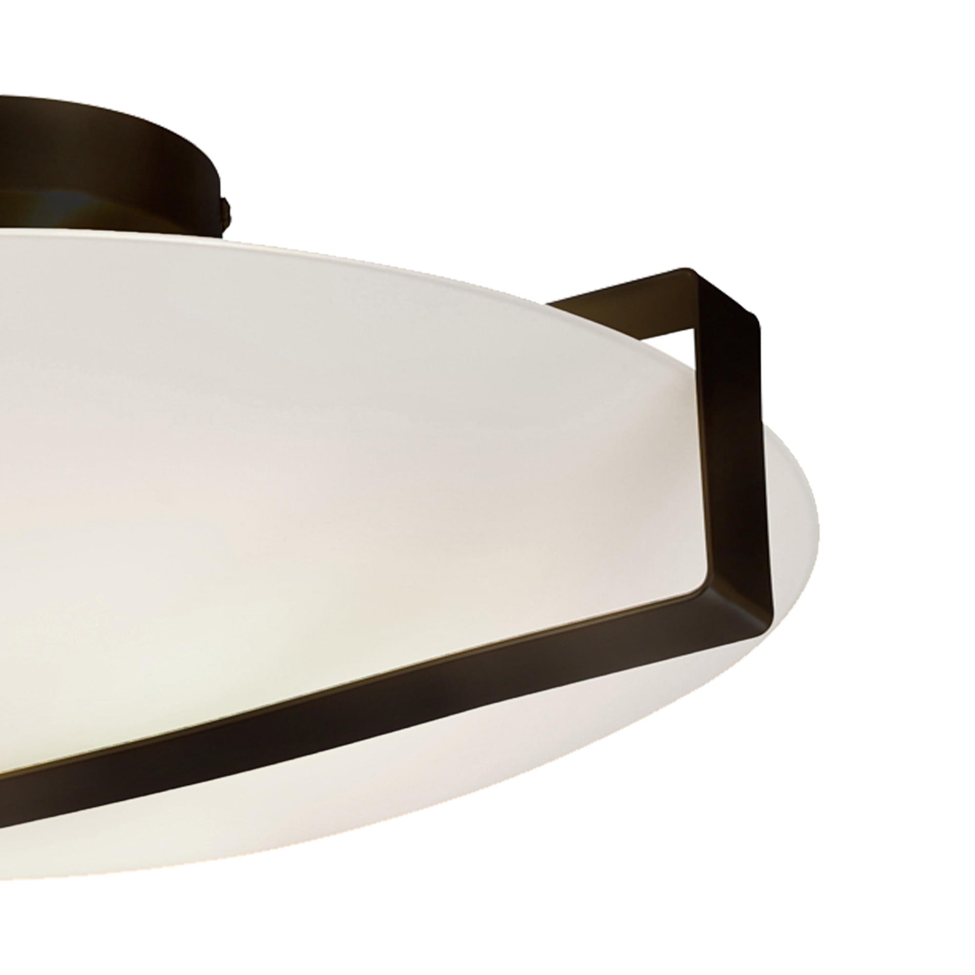 Sundial Flush - Black Metal & Frosted Glass