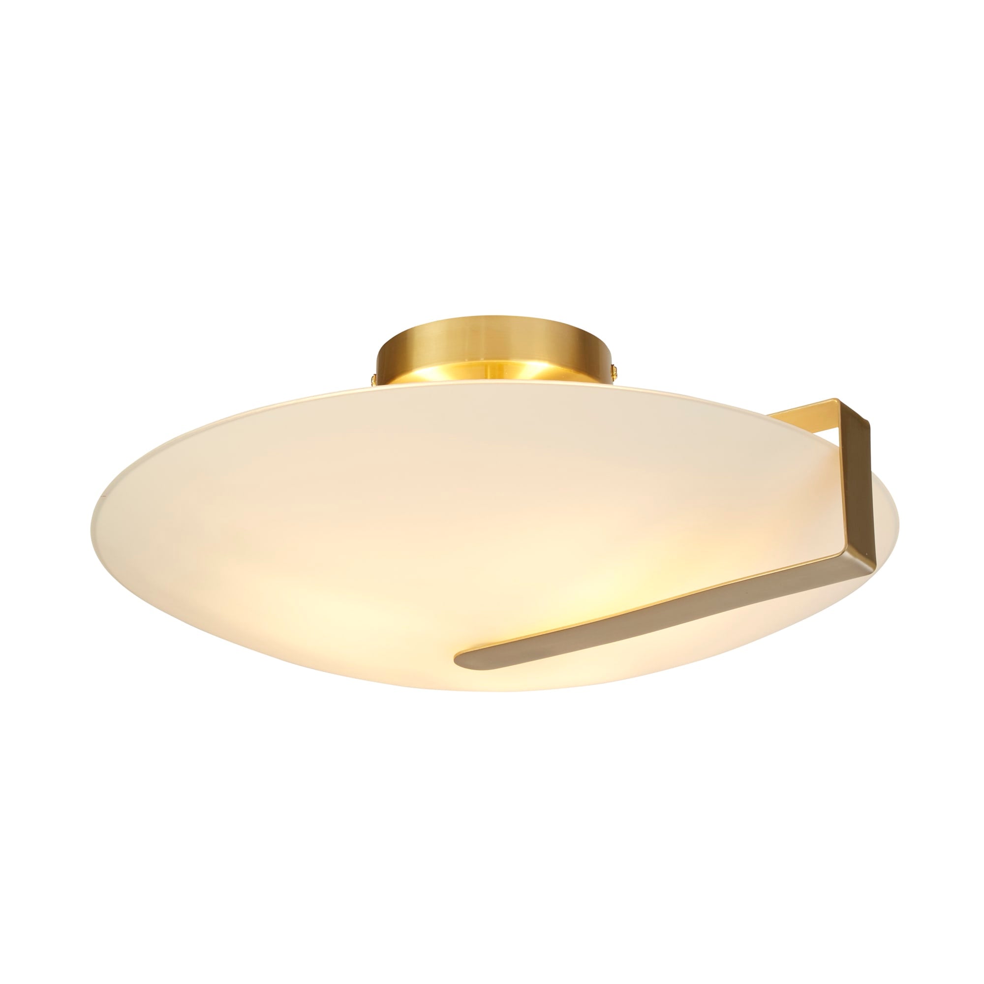 Sundial Flush - Gold Metal & Frosted Glass