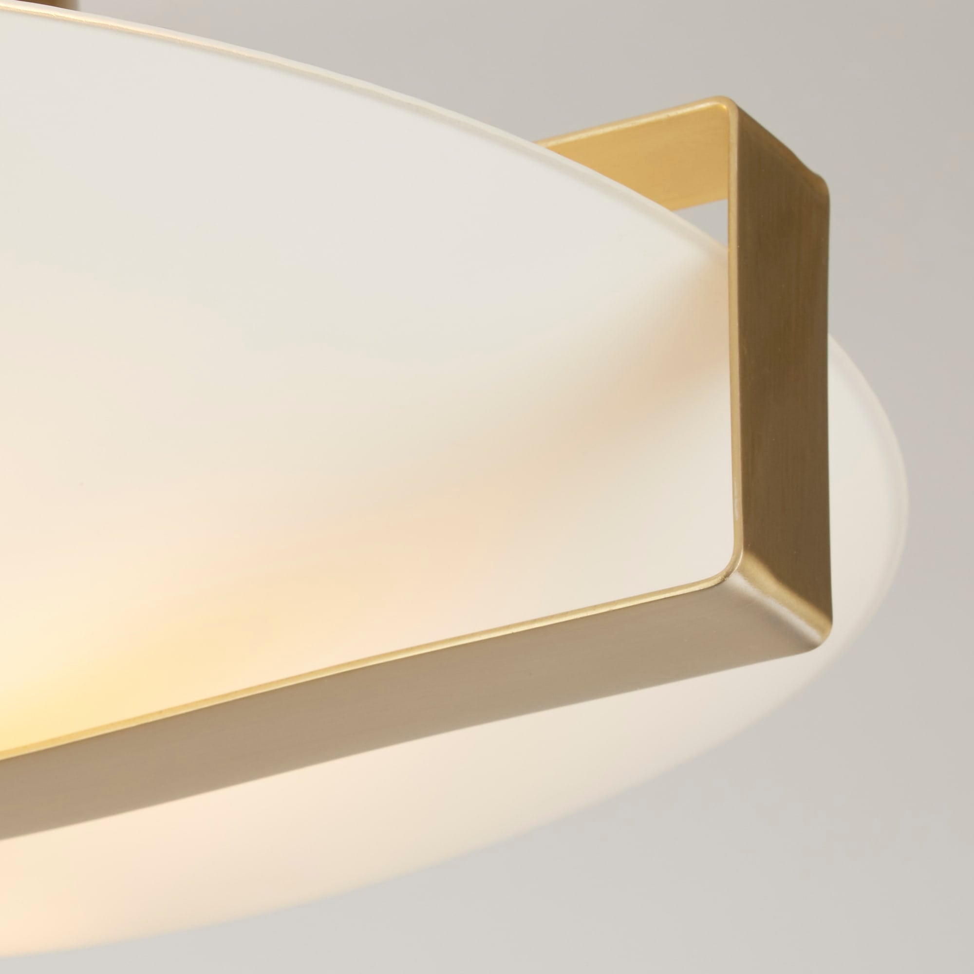 Sundial Flush - Gold Metal & Frosted Glass