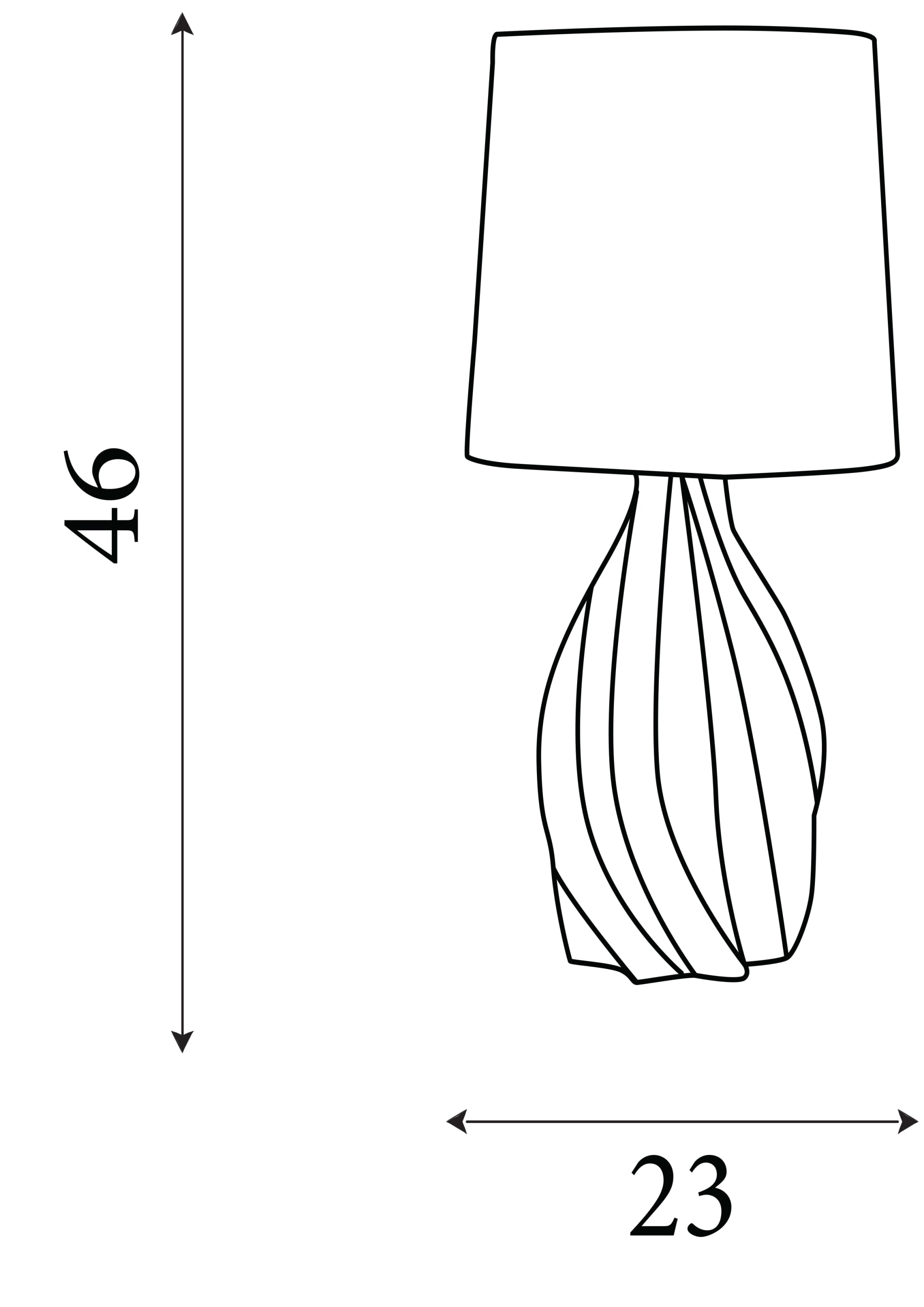 Twist 1Lt Table Lamp, Ceramic with Linen Shade