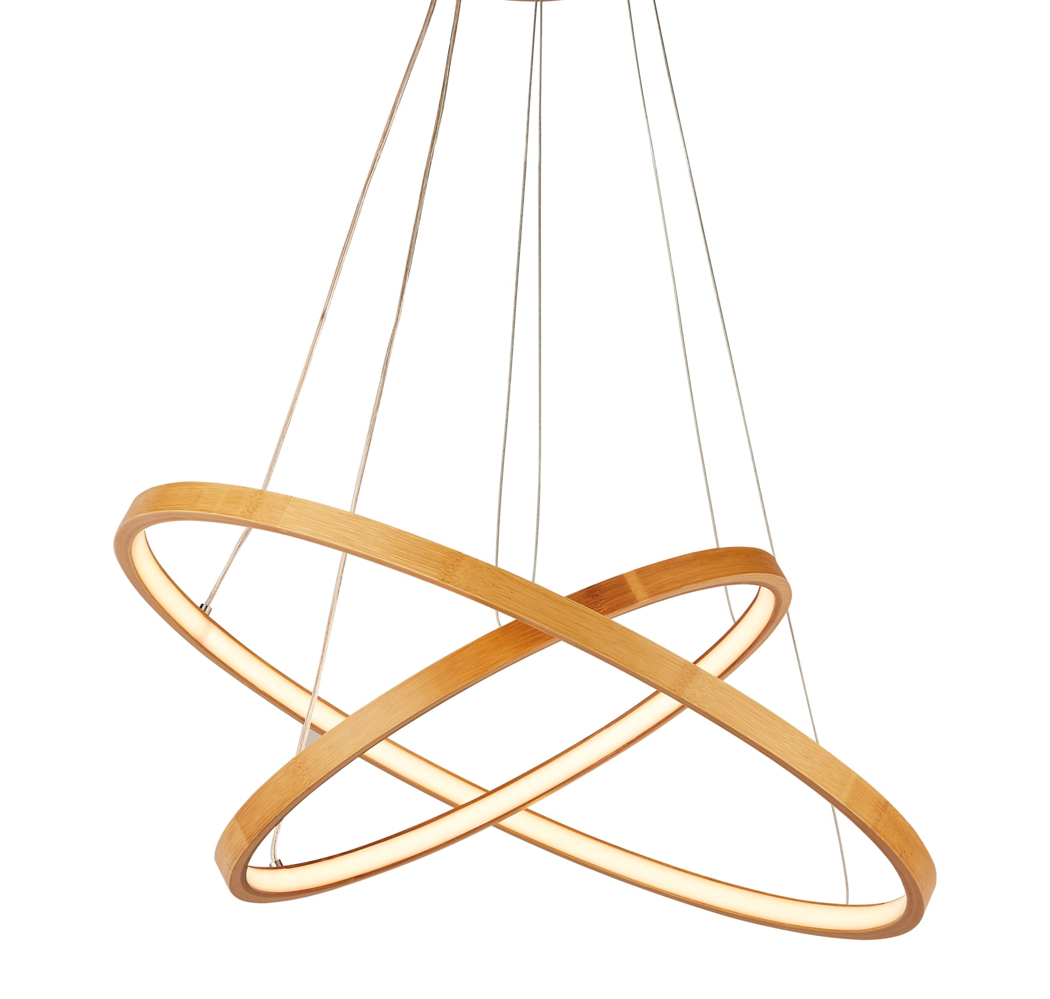 x Eternity Pendant - Natural Bamboo & Gold Metal
