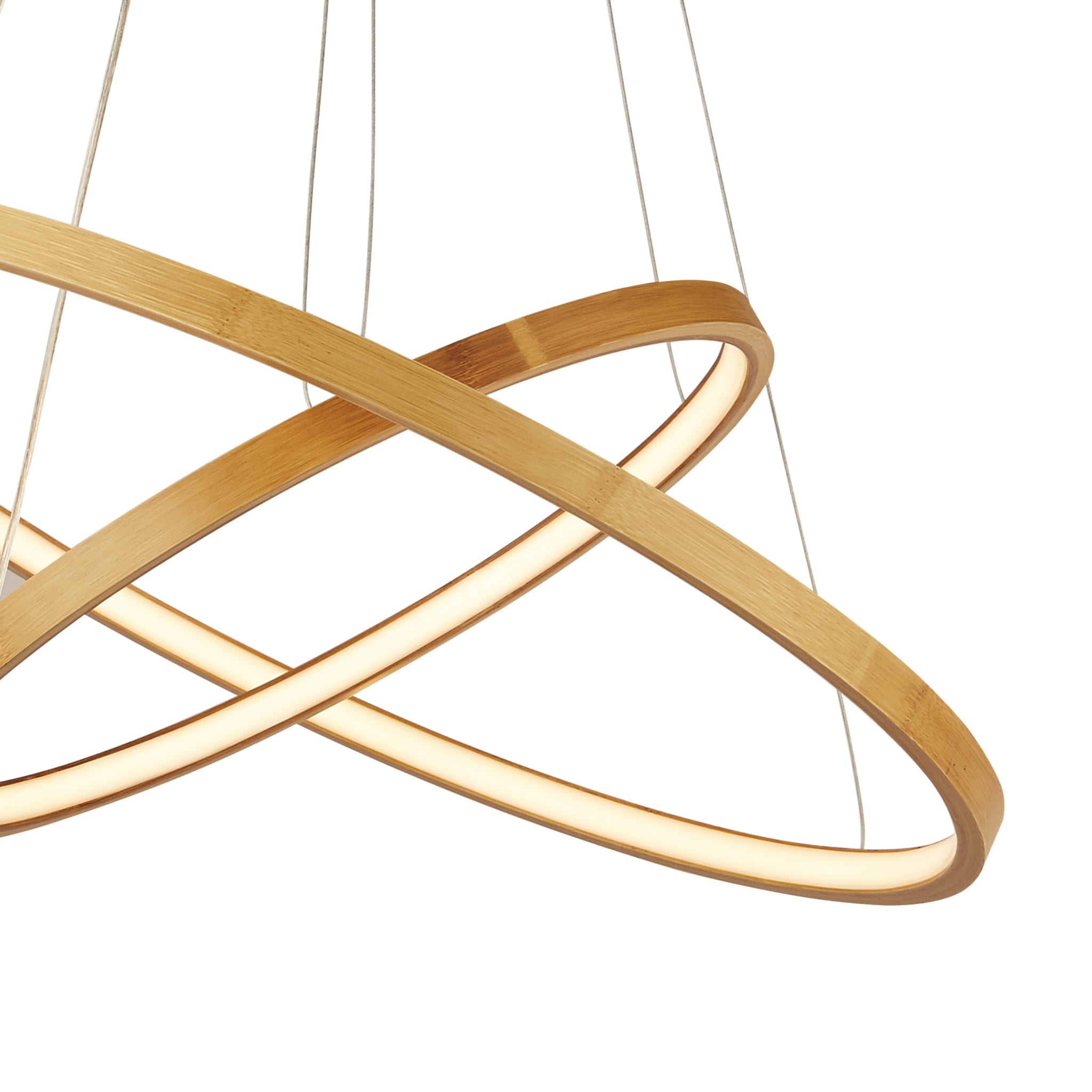 x Eternity Pendant - Natural Bamboo & Gold Metal