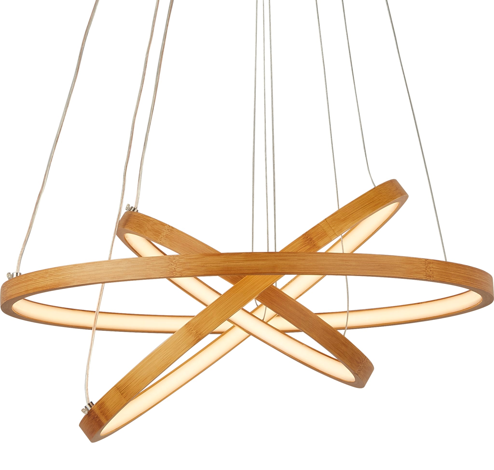 x Eternity Pendant - Natural Bamboo & Gold Metal