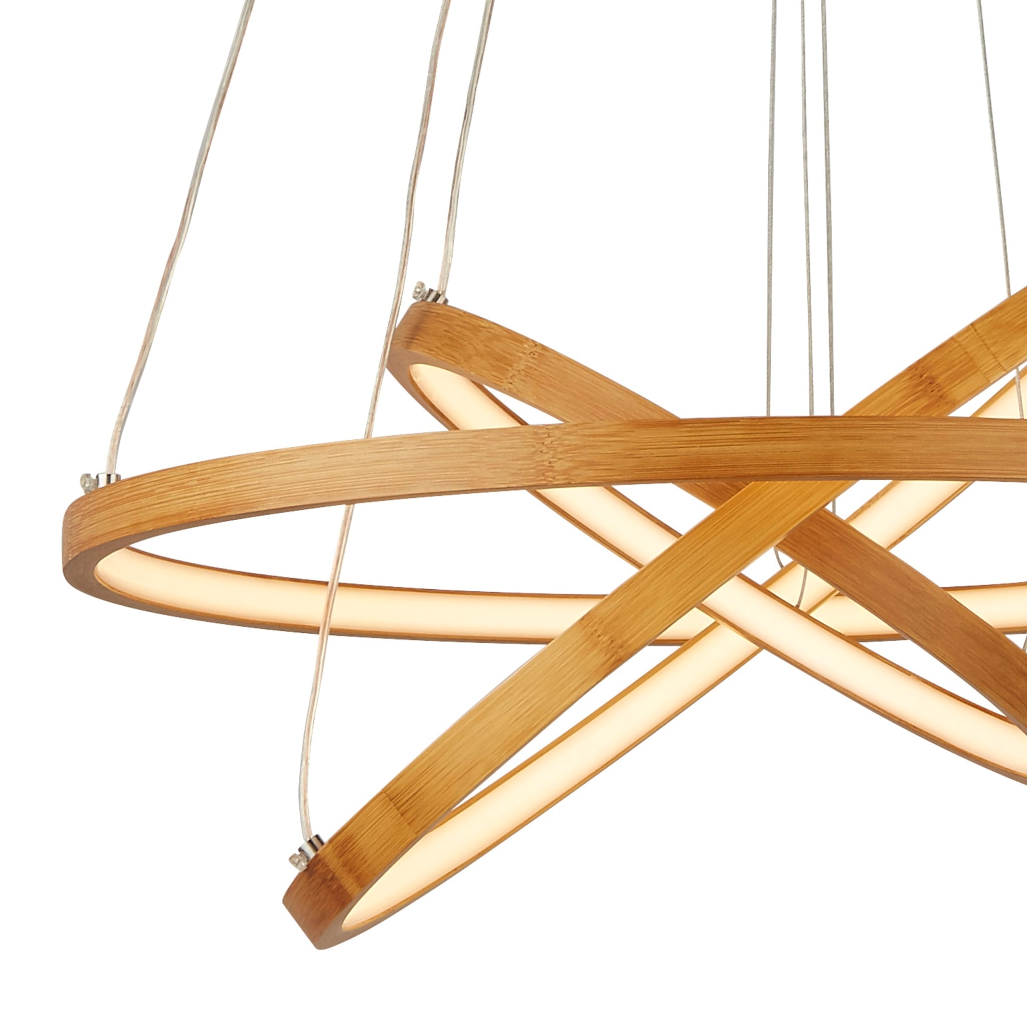 x Eternity Pendant - Natural Bamboo & Gold Metal