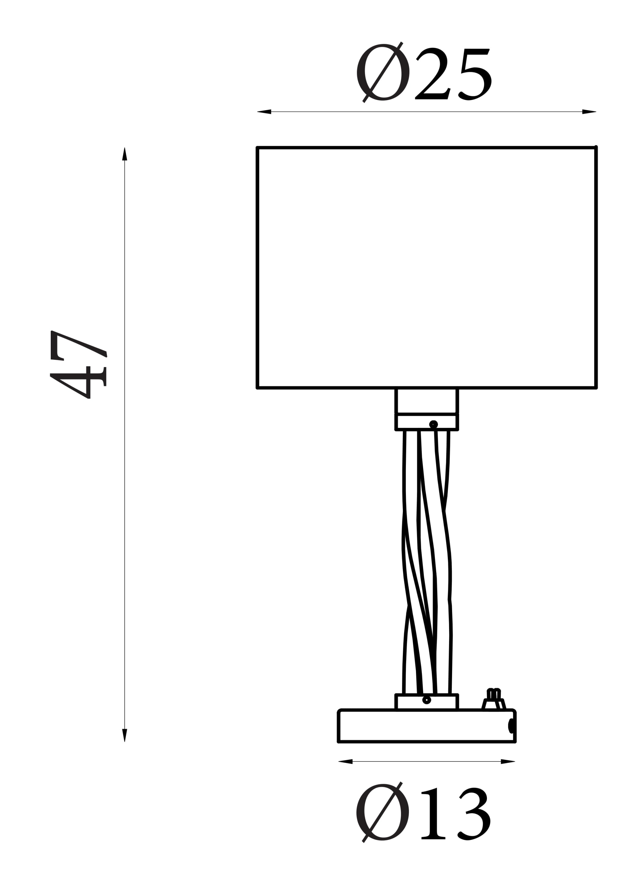 Vegas Table Lamp  - Satin Silver Metal & Ivory Hessian Shade