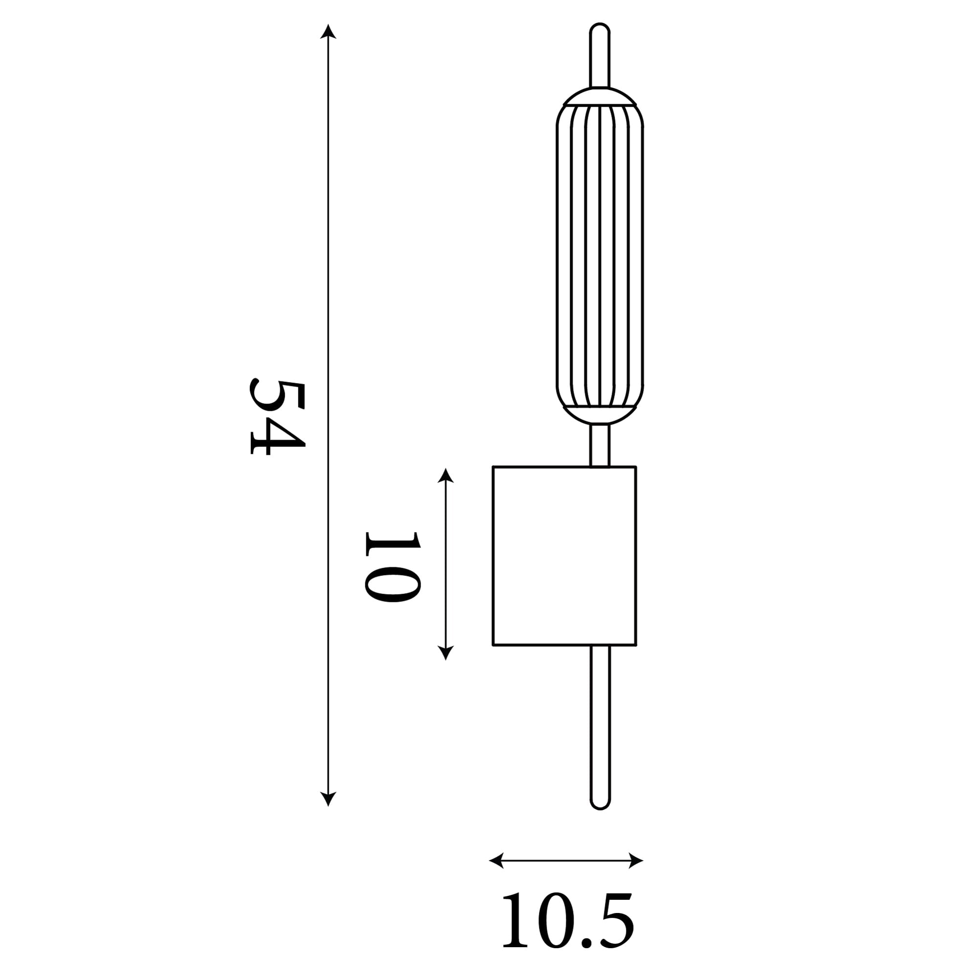 Cattail LED Wall lamp Latte metal with clear glass