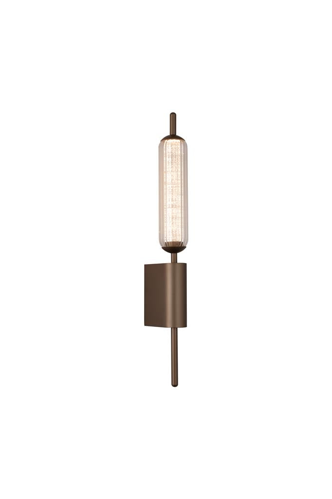 Cattail LED Wall Lamp Latte Metal with Clear Glass