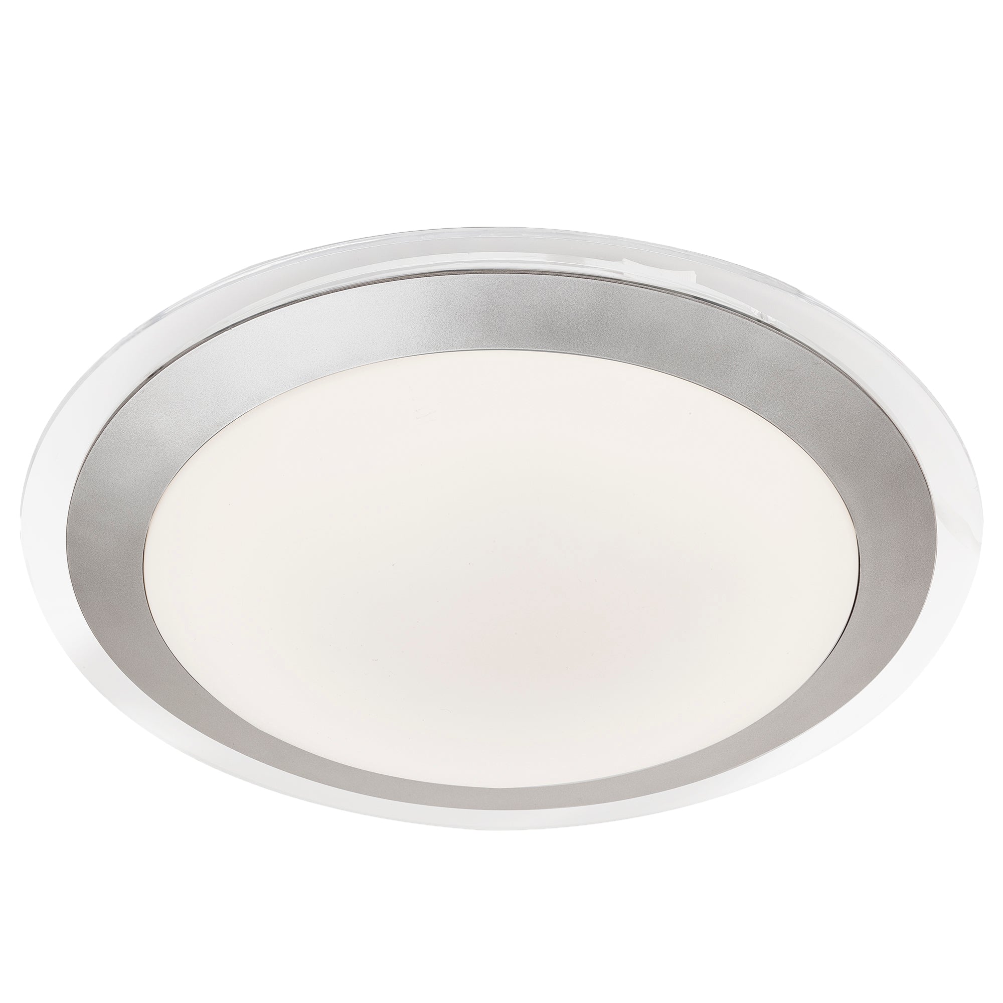 Chester LED Bathroom Flush - Acrylic & Silver Metal, IP44