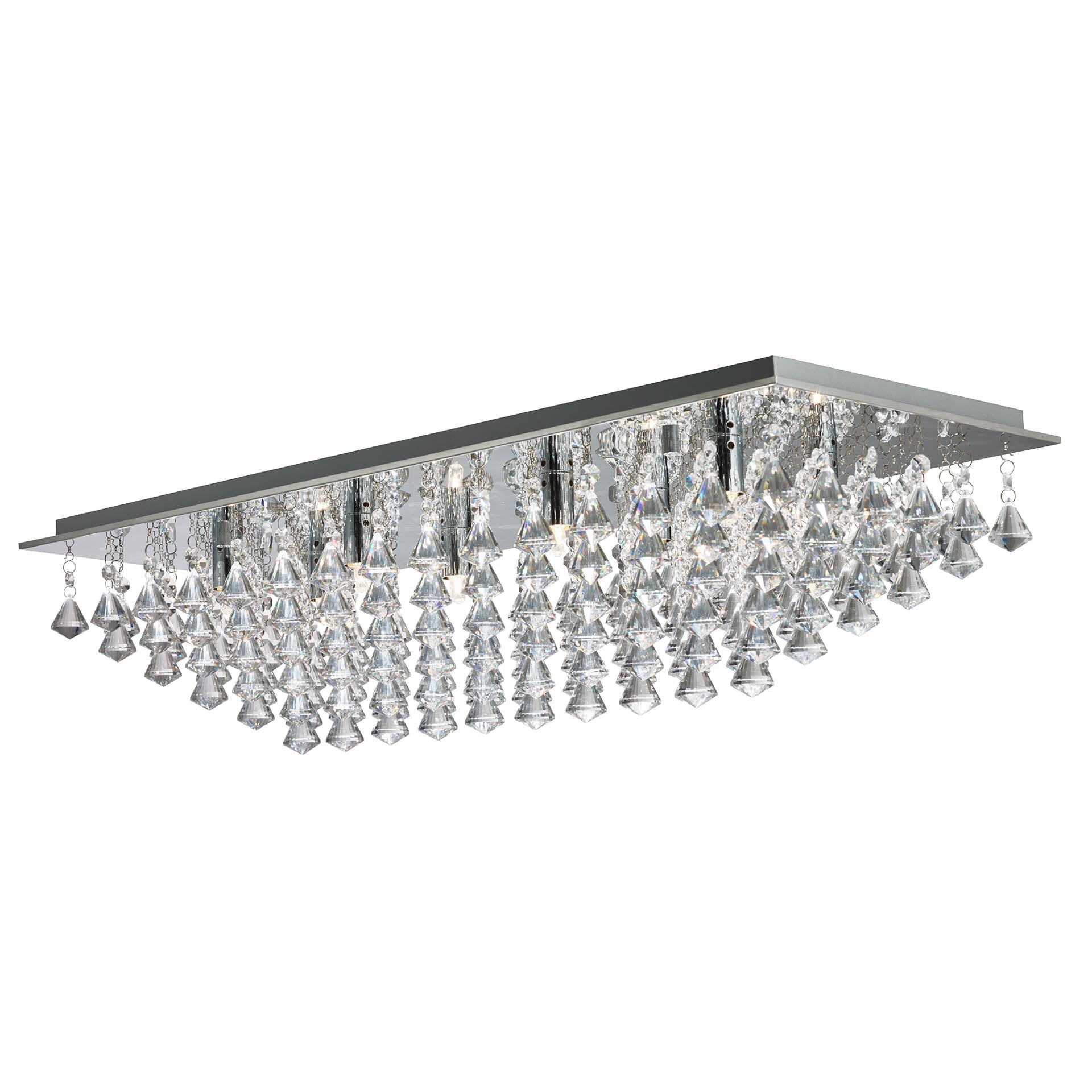 Hanna  8 Lt Flush - Chrome Metal & Clear Crystal