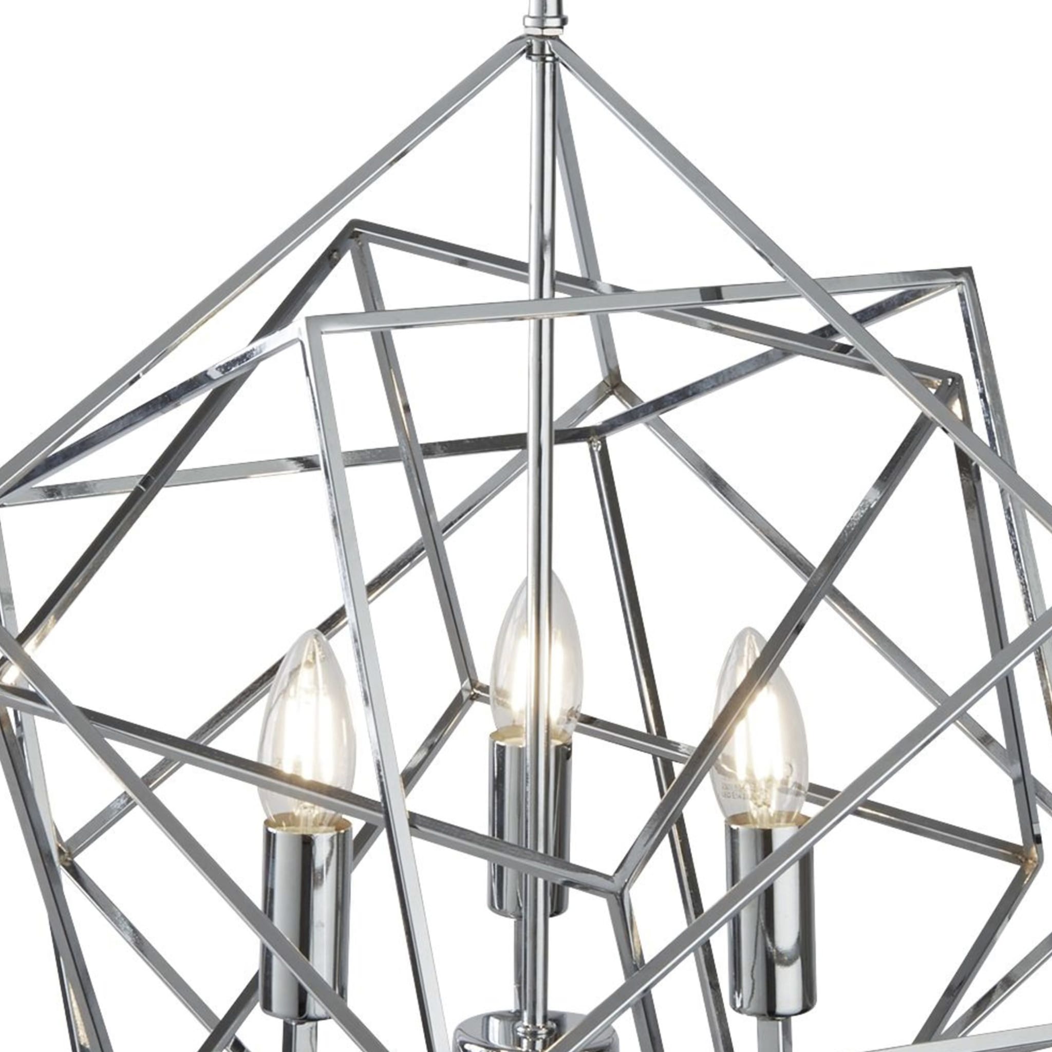 Cube 3Lt Pendant  - Polished Chrome Metal